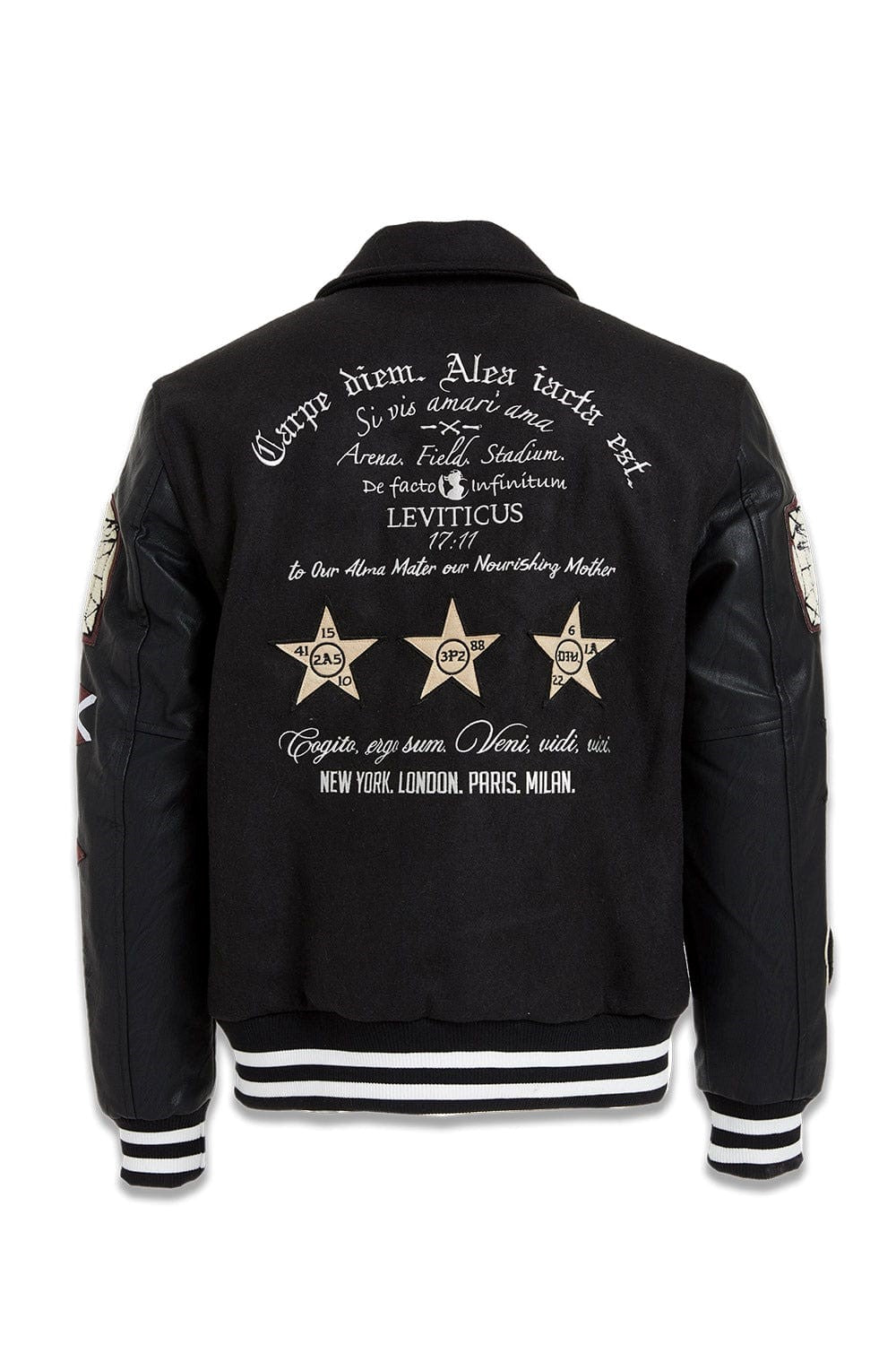 BIG MENS JORDAN CRAIG CARPE DIEM VARSITY JACKET (BLACK)