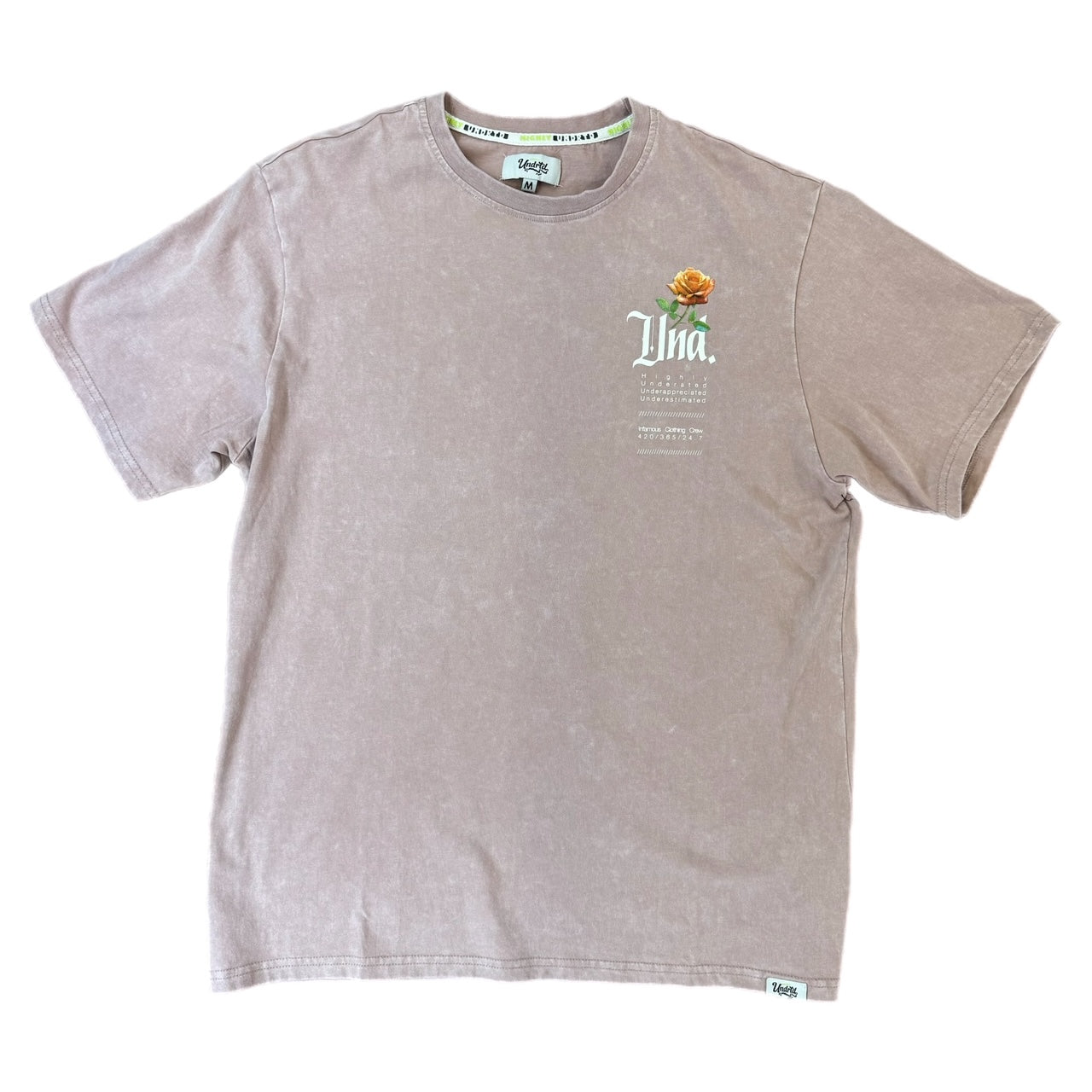 MENS HIGHLY UNDRTD SEIZE THE MOMENT WASHED T-SHIRT (ROSE)