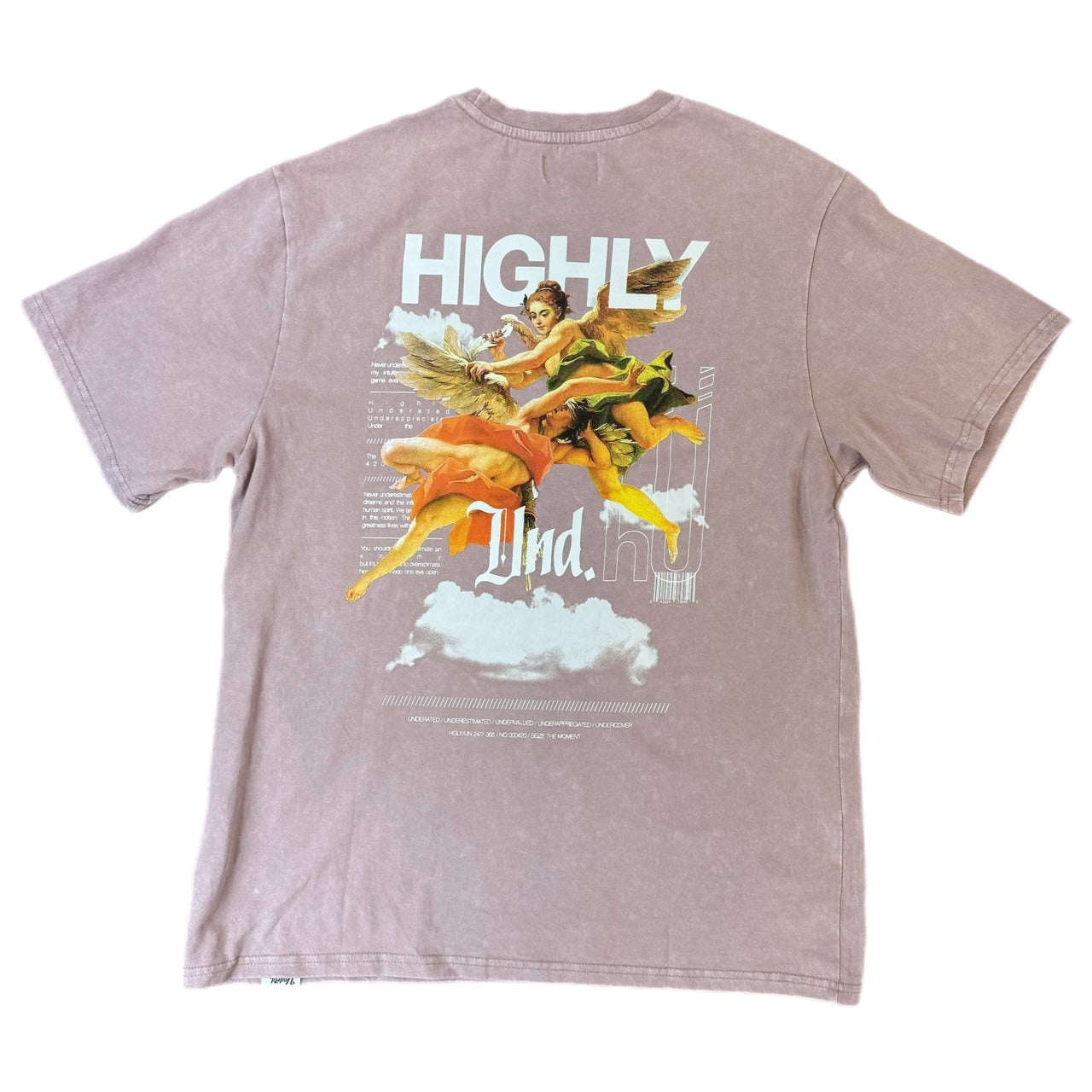 MENS HIGHLY UNDRTD SEIZE THE MOMENT WASHED T-SHIRT (ROSE)