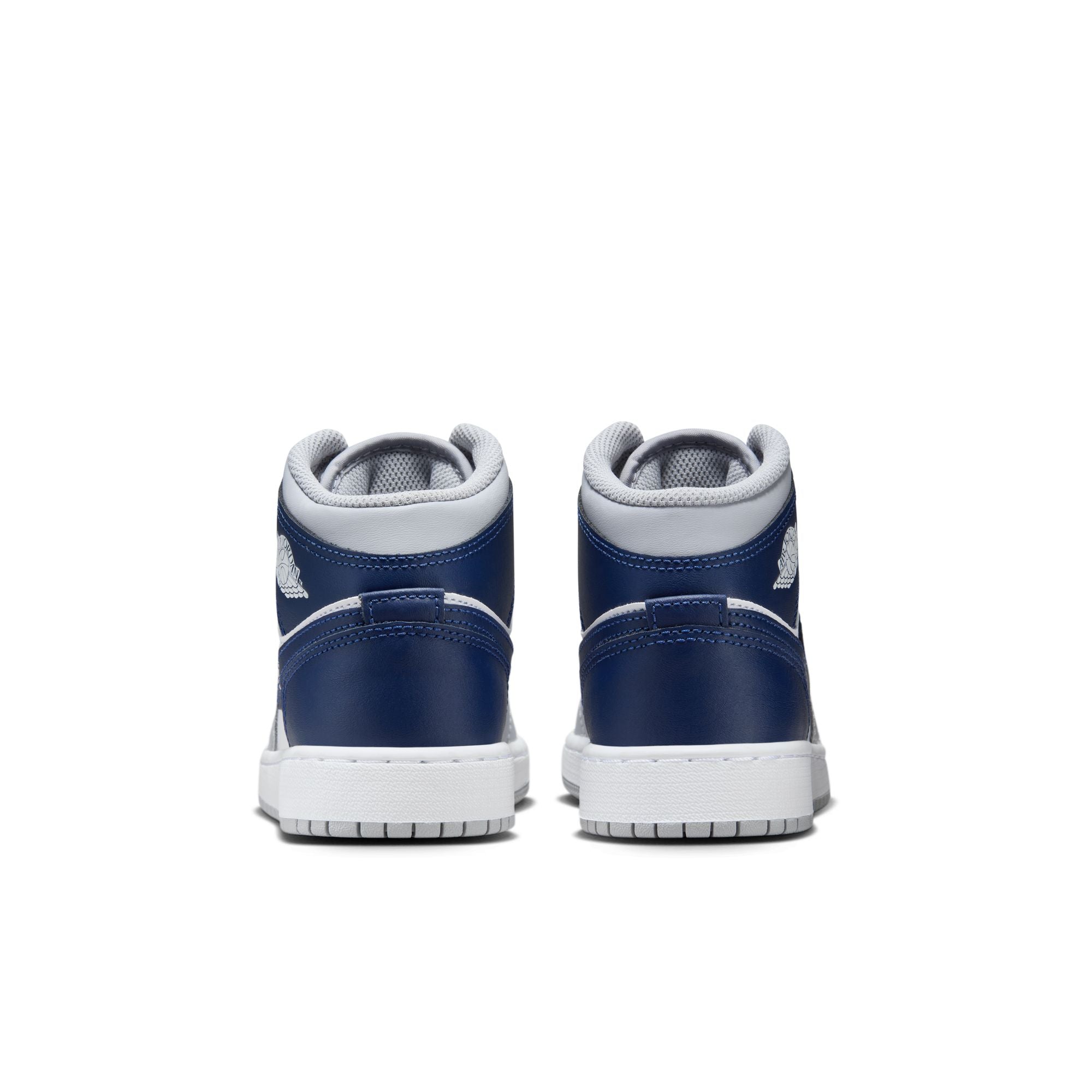 KIDS AIR JORDAN 1 MID GS (WHITE/MIDNIGHT NAVY)