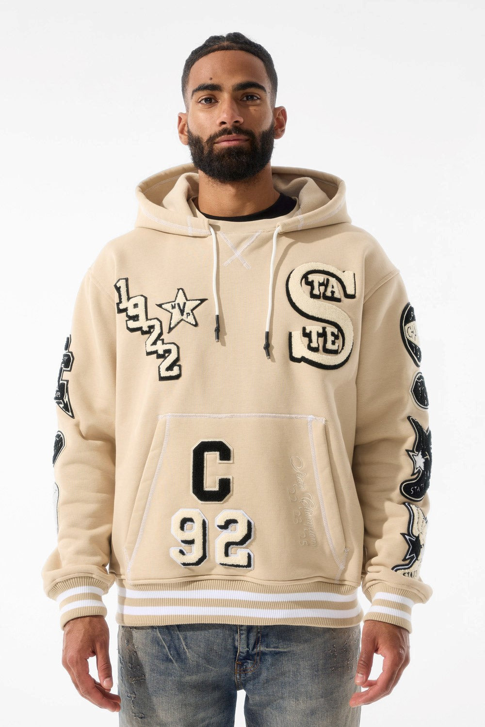 MENS JORDAN CRAIG STATE CHAMPS PULLOVER HOODIE (VINTAGE KHAKI)