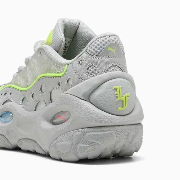 KIDS PUMA LA FRANCE RNNR JR (FLAT LIGHT GRAY-SUNSET GLOW-YELLOW ALERT)