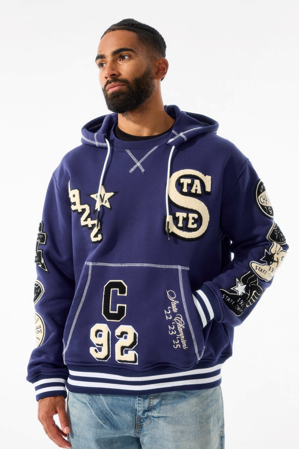 MENS JORDAN CRAIG STATE CHAMPS PULLOVER HOODIE (NAVY)