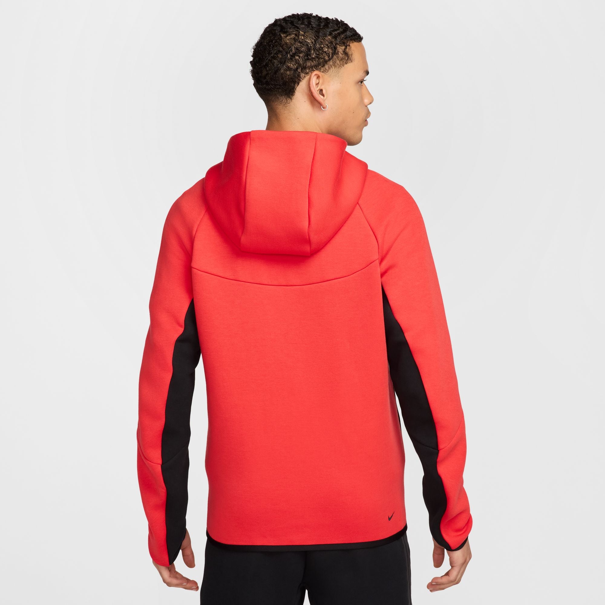 MENS NIKE TECH FLEECE FULL-ZIP WINDRUNNER WARMUP (LT CRIMSON/BLACK)