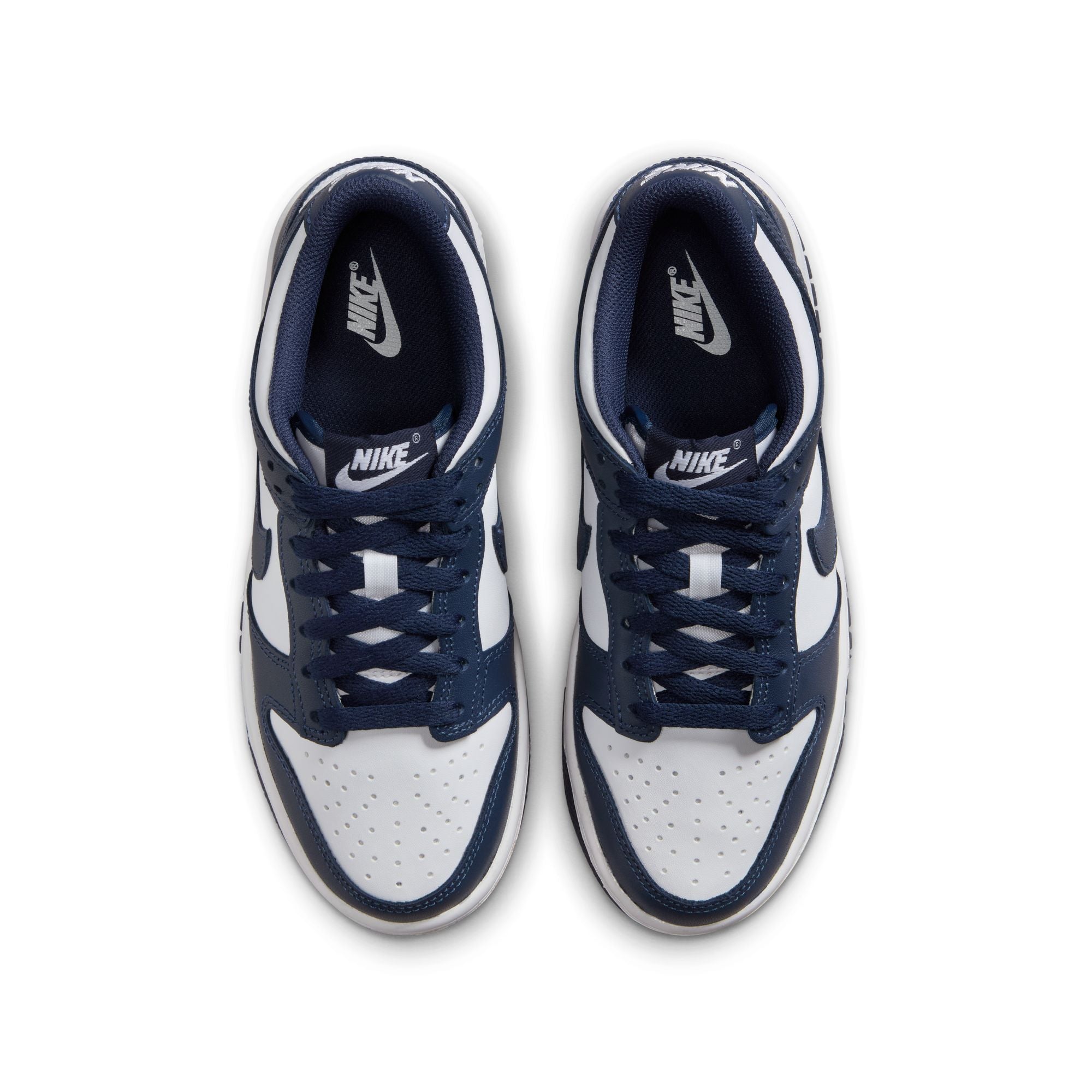 KIDS NIKE DUNK LOW GS (WHITE/MIDNIGHT NAVY)