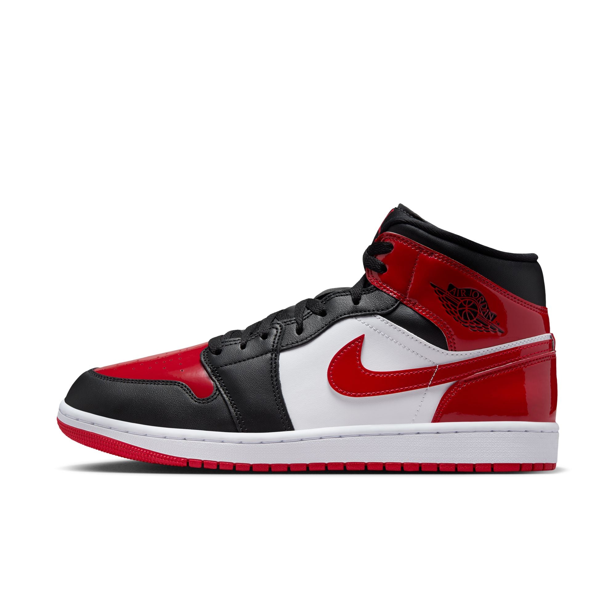 MENS AIR JORDAN 1 MID SE (BLACK/VARSITY RED/WHITE)