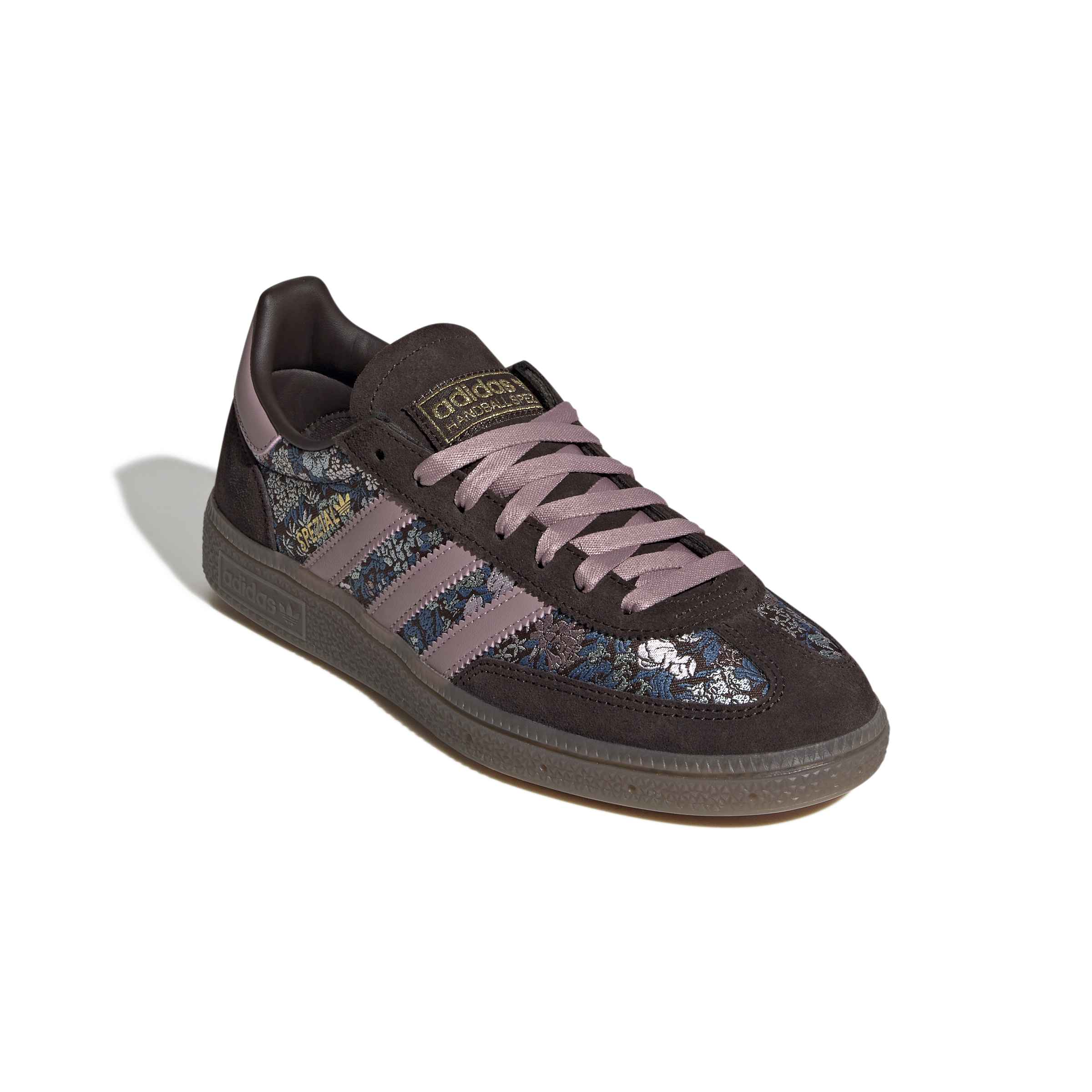 WOMENS ADIDAS HANDBALL SPEZIAL X LIBERTY LONDON (AURORA COFFEE / MAGIC MAUVE / GUM)