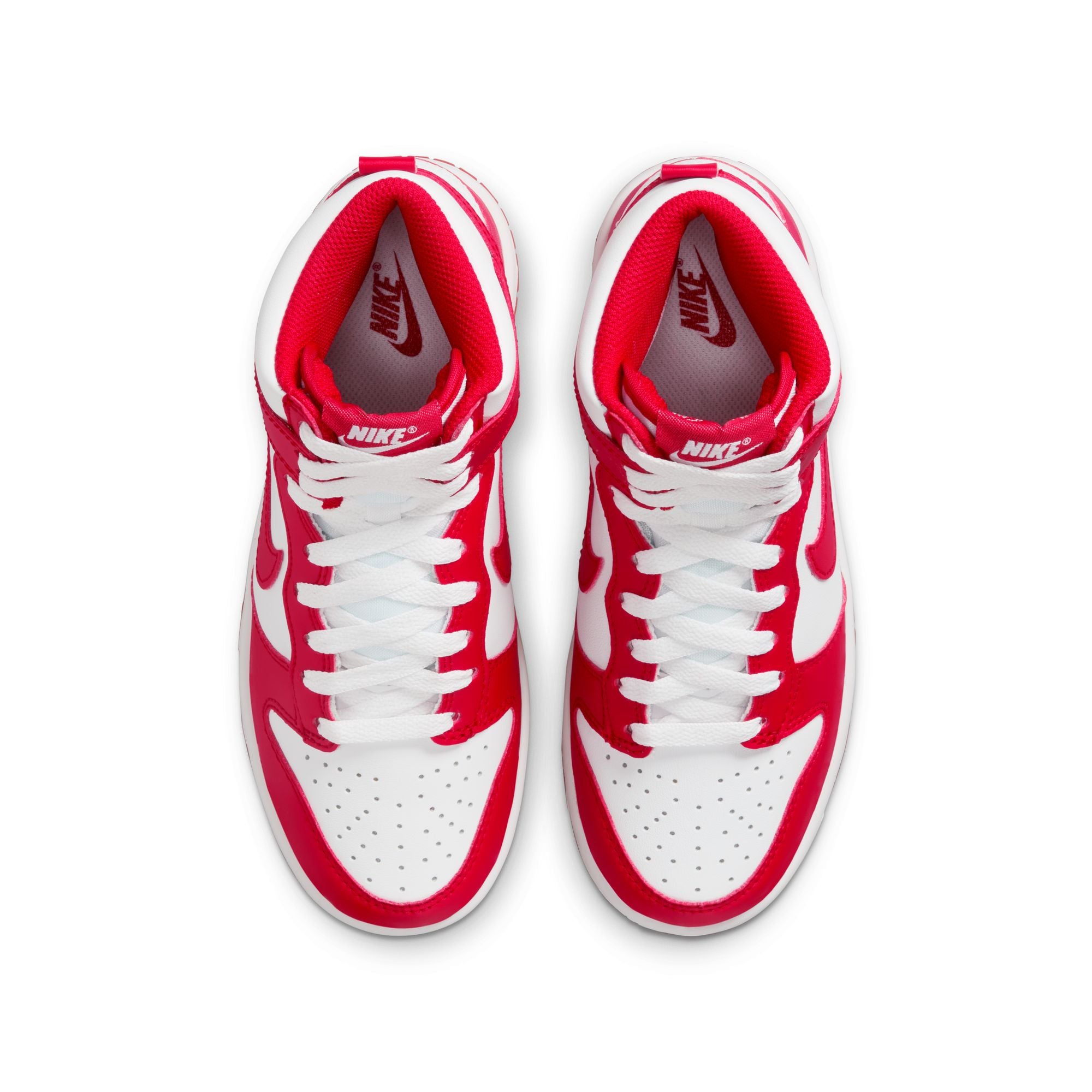 KIDS NIKE DUNK HIGH GS (WHITE/UNIVERSITY RED)