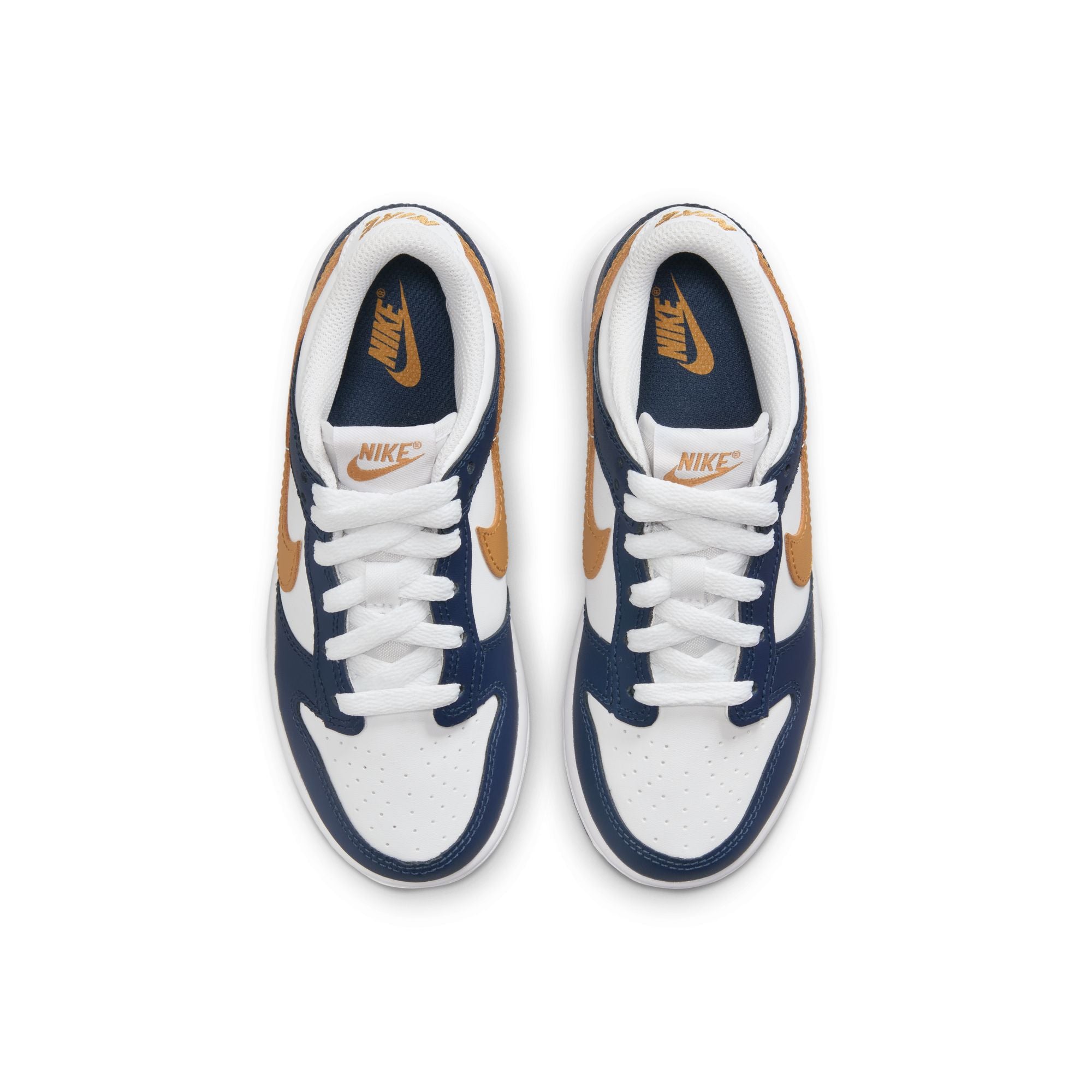 KIDS NIKE DUNK LOW PS (WHITE/WHEAT/MIDNIGHT NAVY)