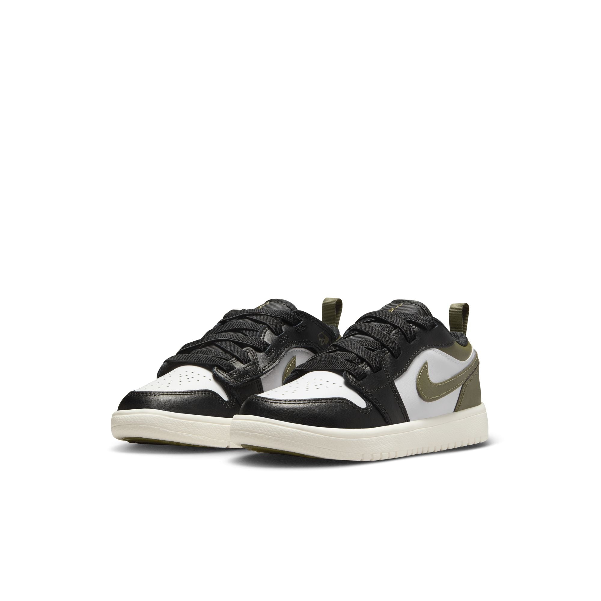 KIDS JORDAN 1 LOW ALT PS (BLACK/WHITE/MEDIUM OLIVE/SAIL)