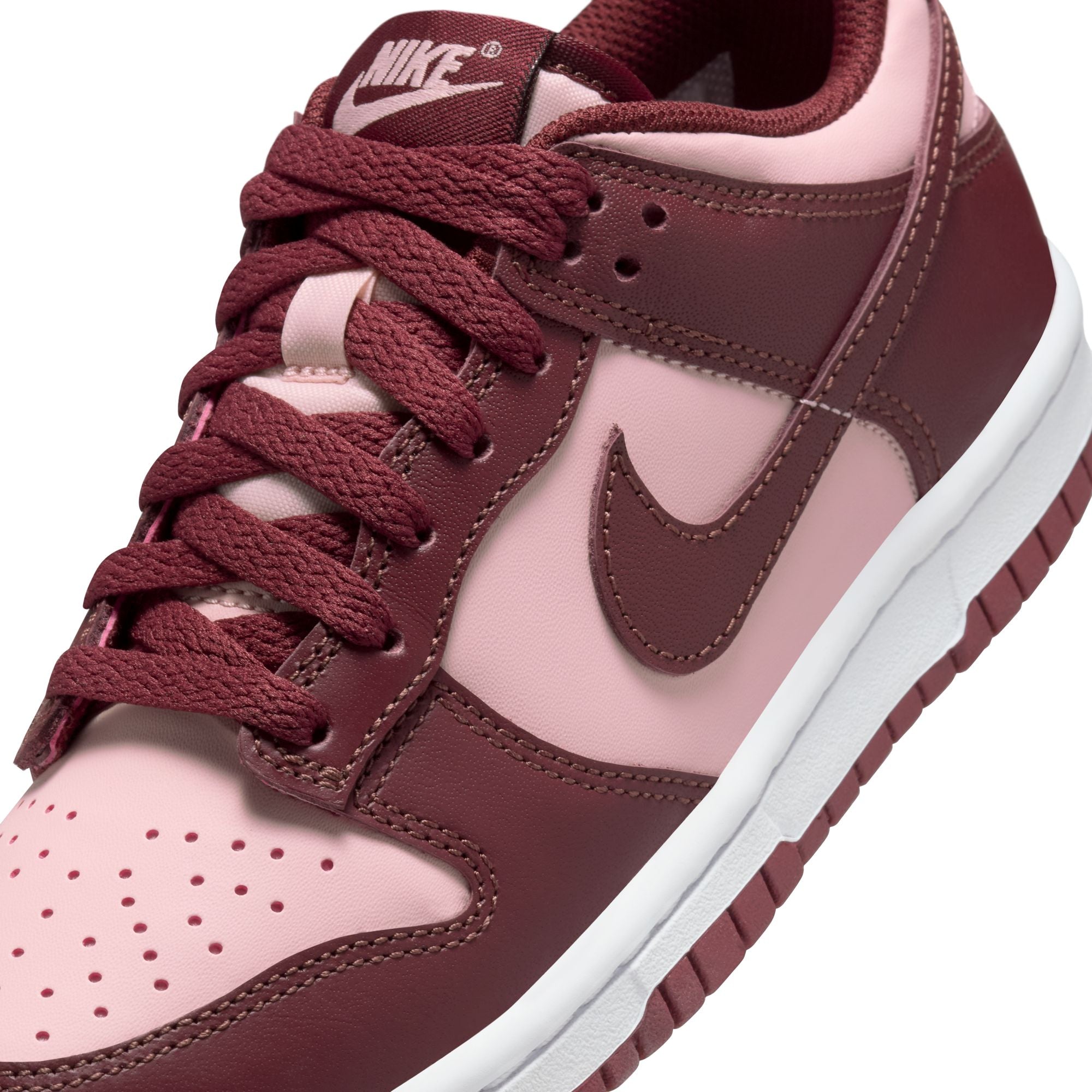 KIDS NIKE DUNK LOW GS (DARK TEAM RED/ECHO PINK)