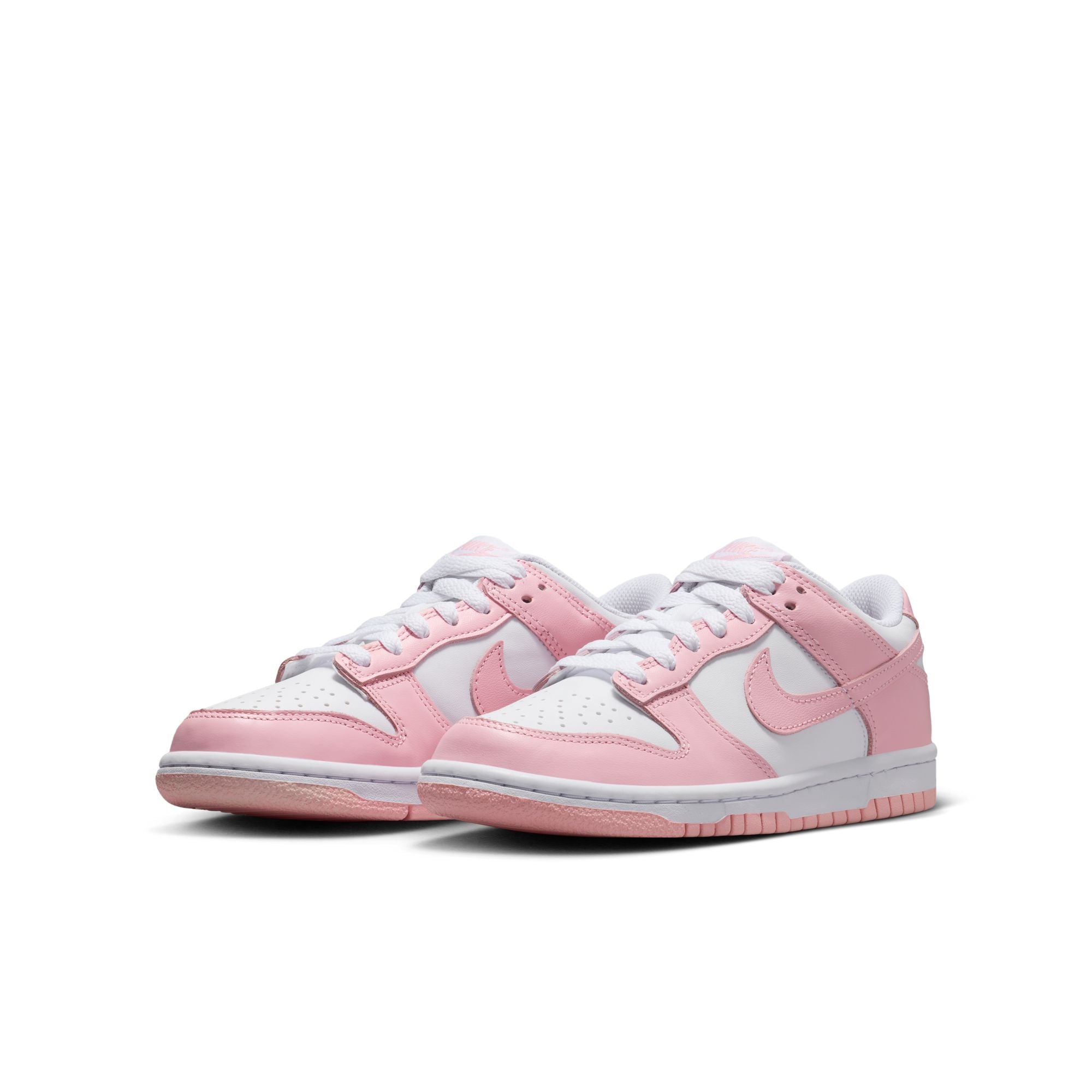 KIDS NIKE DUNK LOW GS (WHITE/MED SOFT PINK)