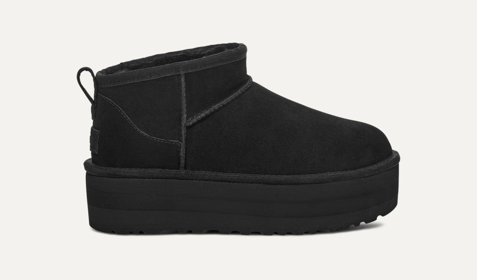 WOMENS UGG CLASSIC ULTRA MINI PLATFORM (BLACK)