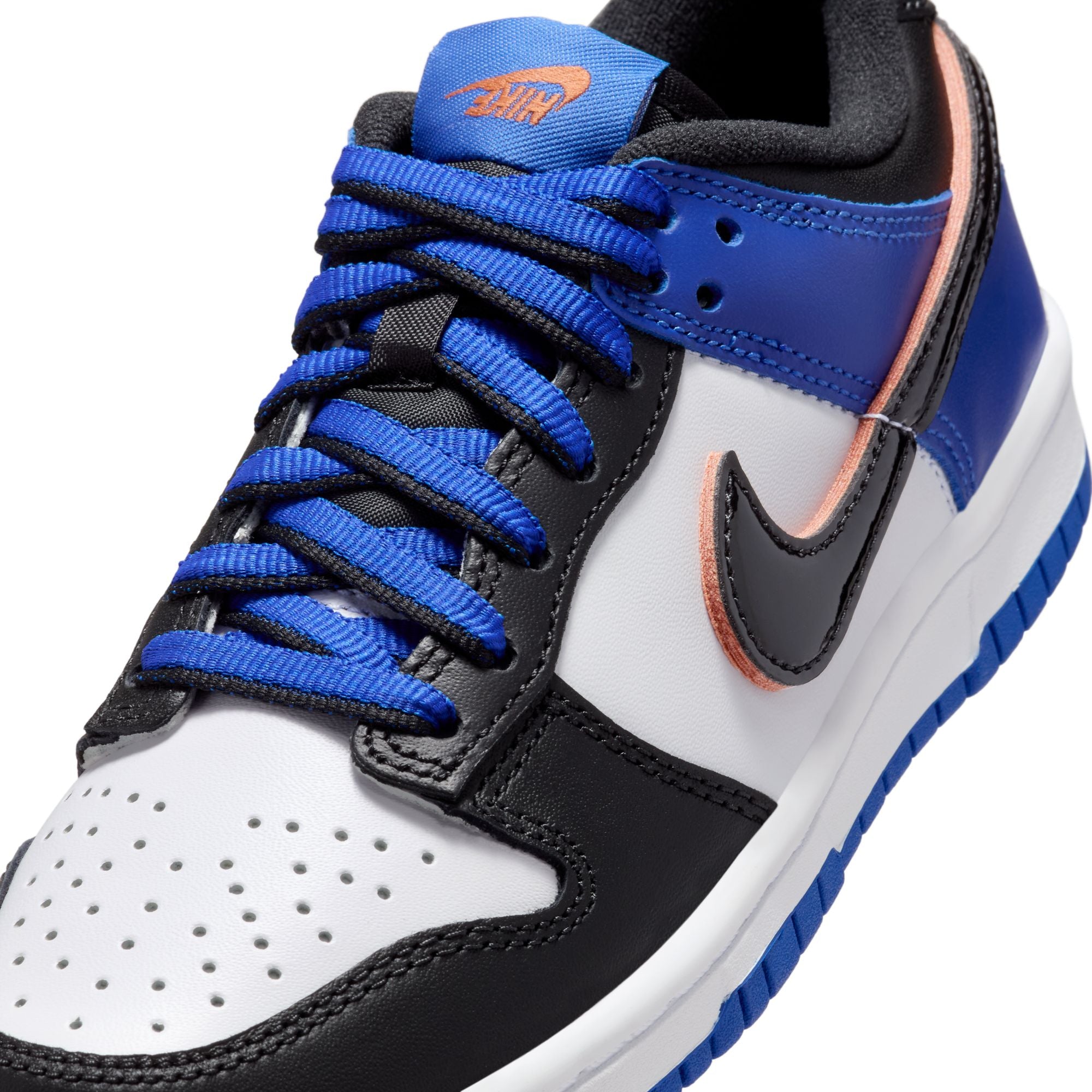 KIDS NIKE DUNK LOW SE GS (WHITE/BLACK/RACER BLUE/TERRA BLUSH)