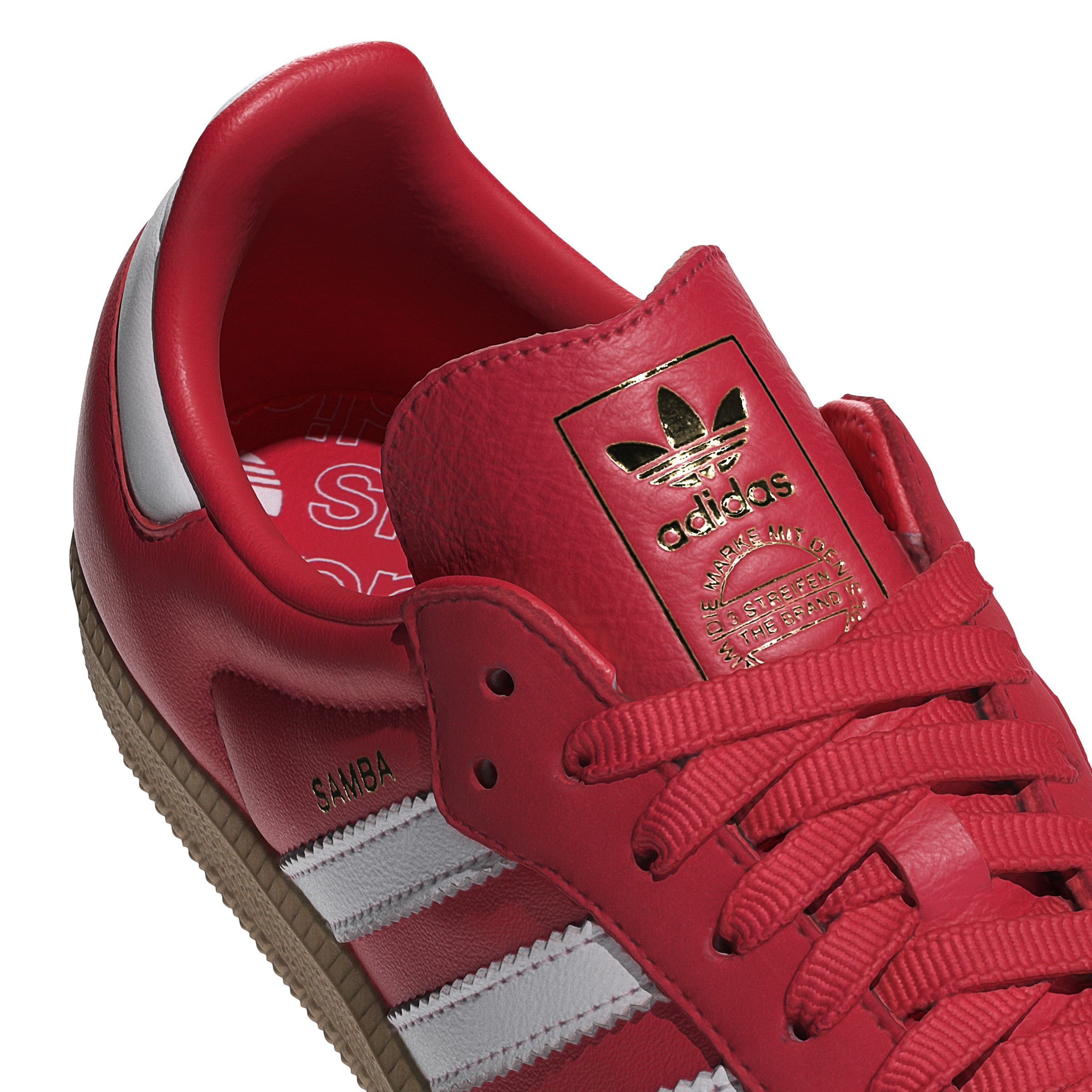 WOMENS SAMBA OG (BETTER SCARLET / CLOUD WHITE / GOLD METALLIC)