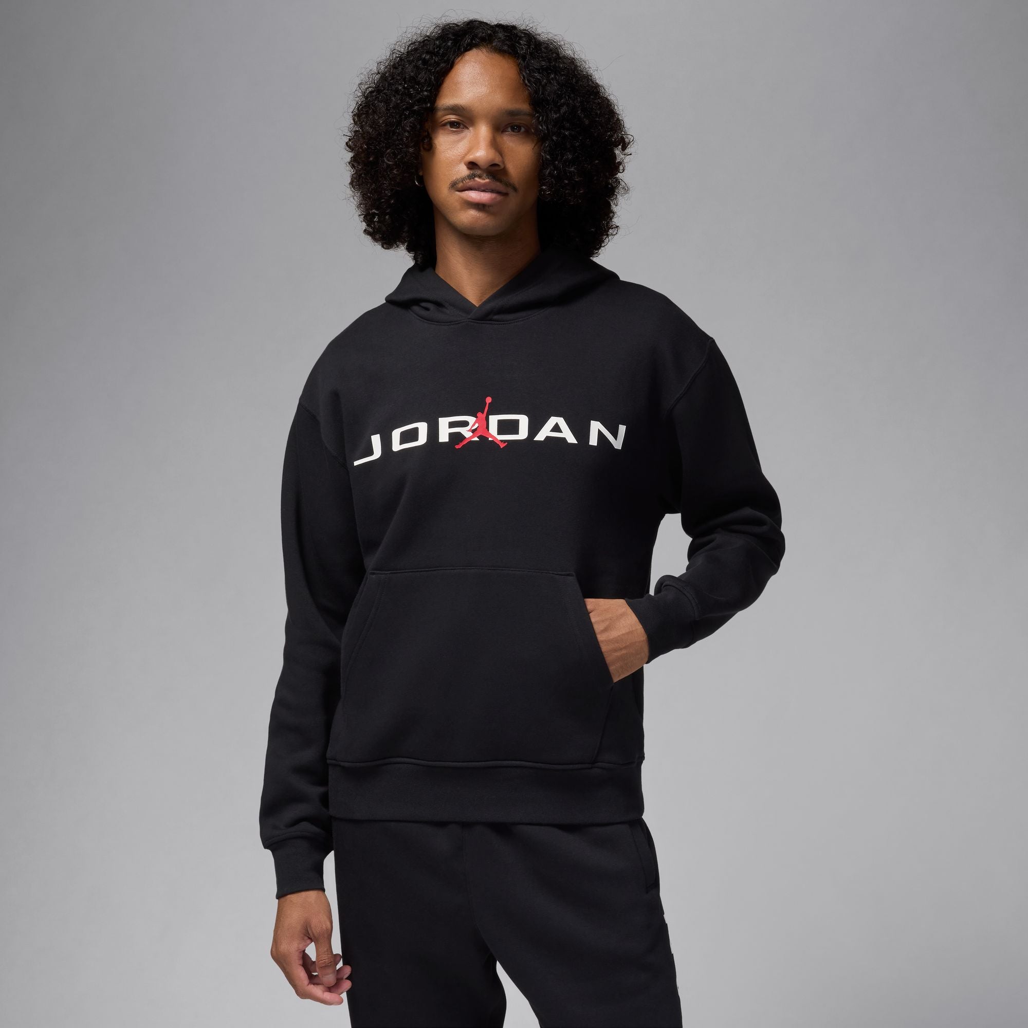 MENS JORDAN ESSENTIALS STRETCH HOODIE (BLACK/WHITE)