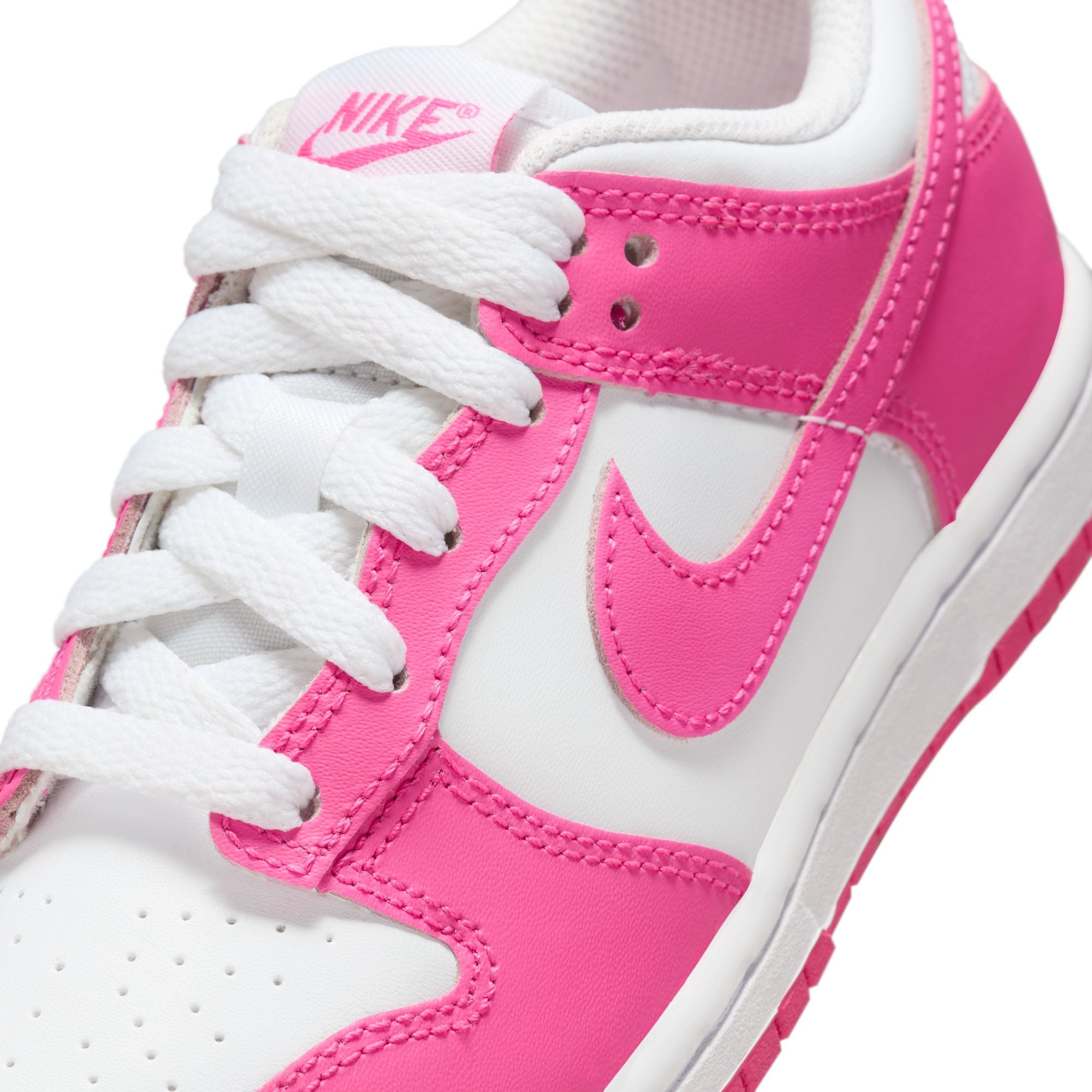 KIDS NIKE DUNK LOW PS (WHITE/LASER FUCHSIA)