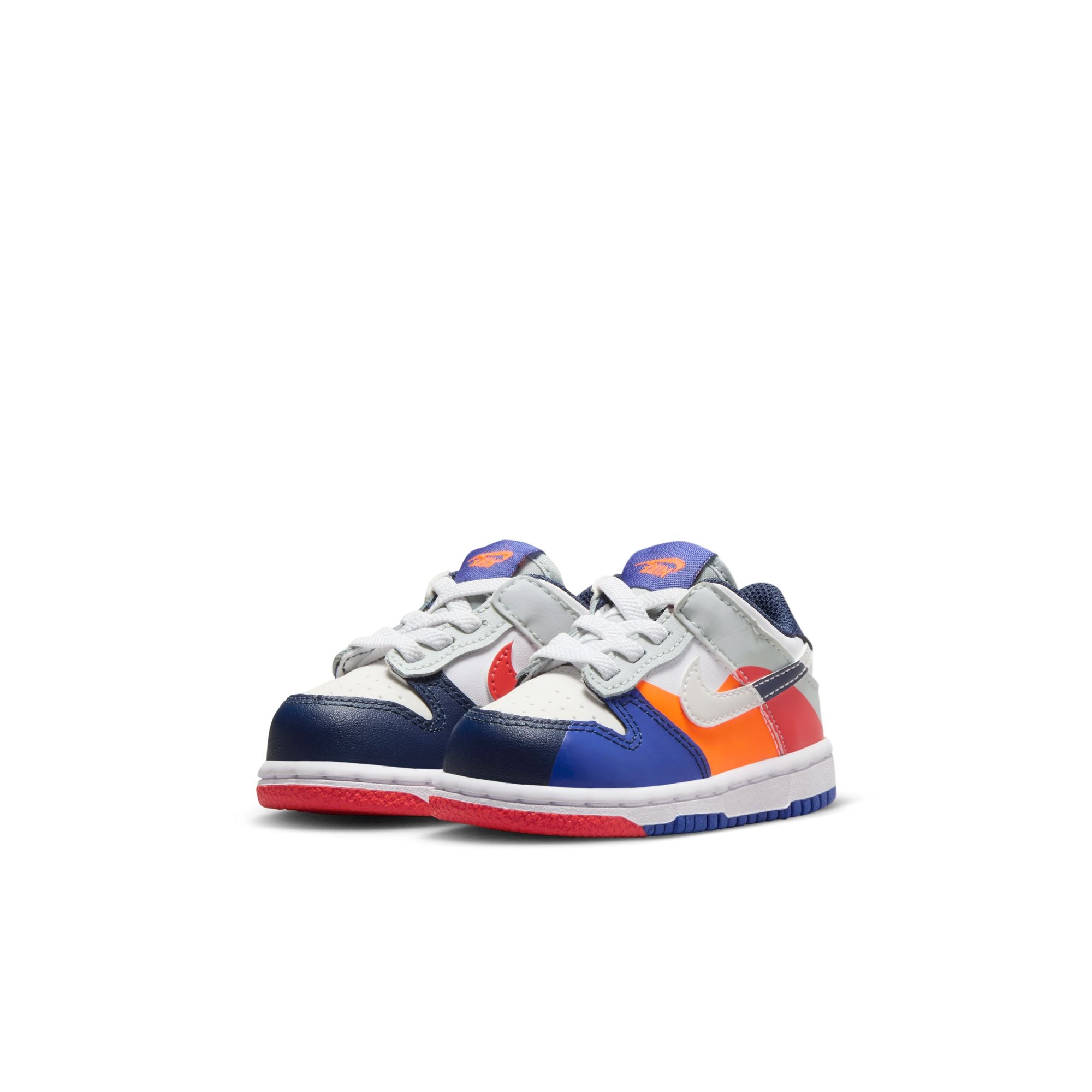 KIDS NIKE DUNK LOW SE TD (WHITE/LIGHT SILVER/MIDNIGHT NAVY)