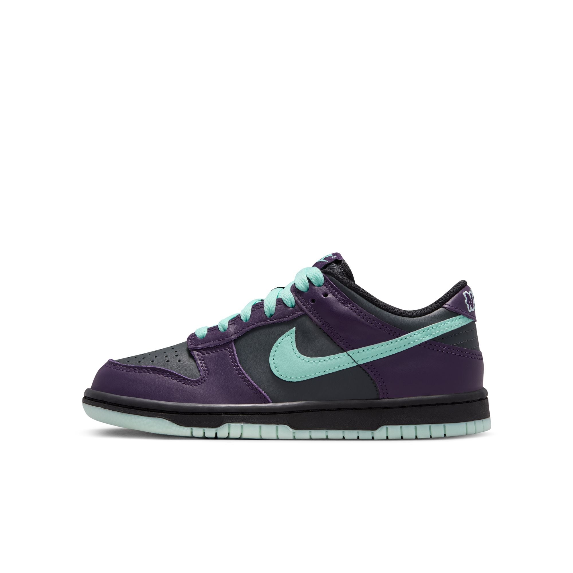 KIDS NIKE DUNK LOW GS (DK SMOKE GREY/ARTISAN TEAL/GRAND PURPLE)