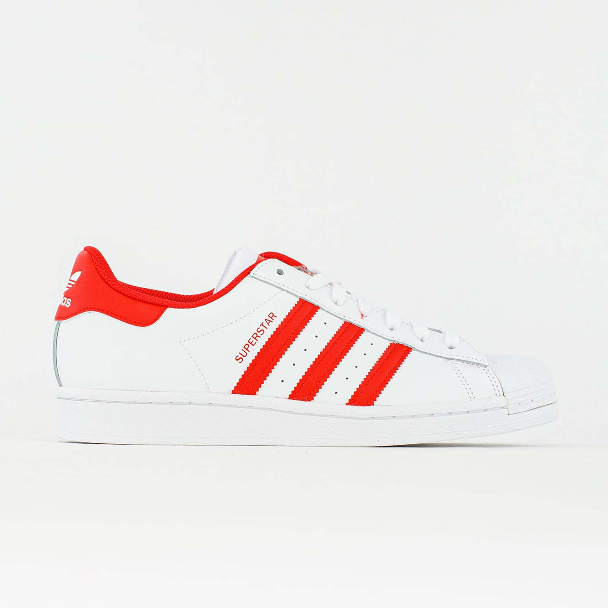 adidas Men's Superstar Shoes White Red / 11