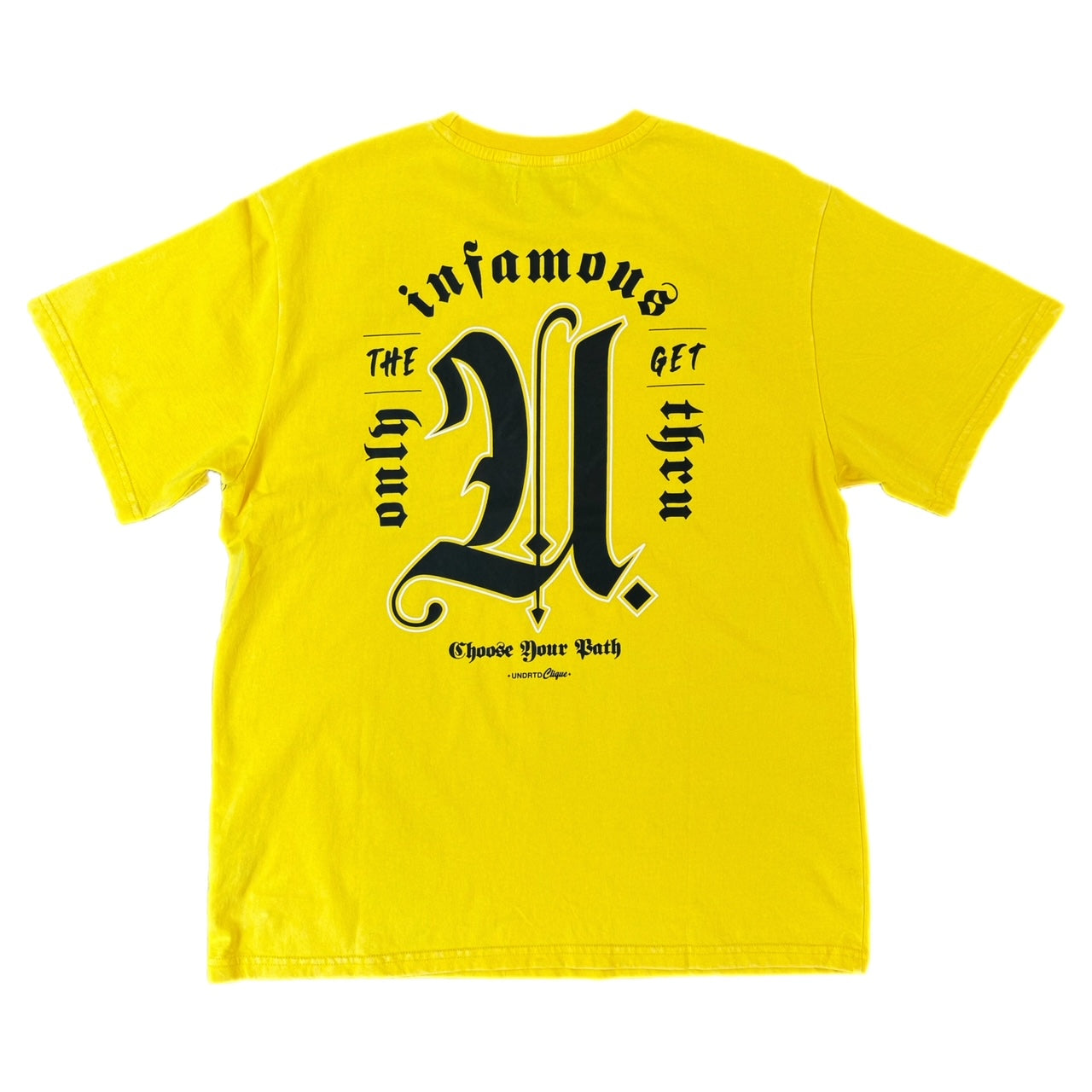 MENS HIGHLY UNDRTD DEATH B4 DISHONOR WASHED T-SHIRT (YELLOW)