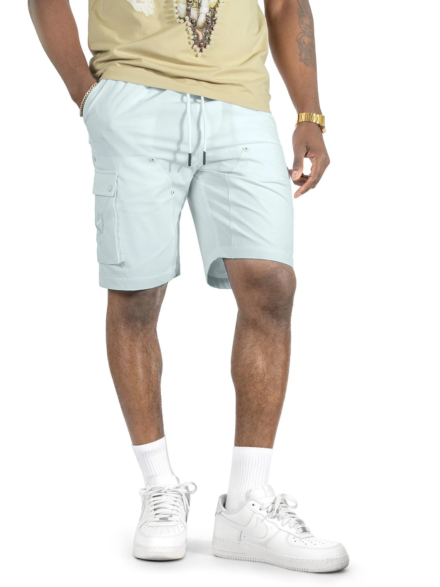 MENS MAKOBI ADORNI NYLON SHORT (WHITE)