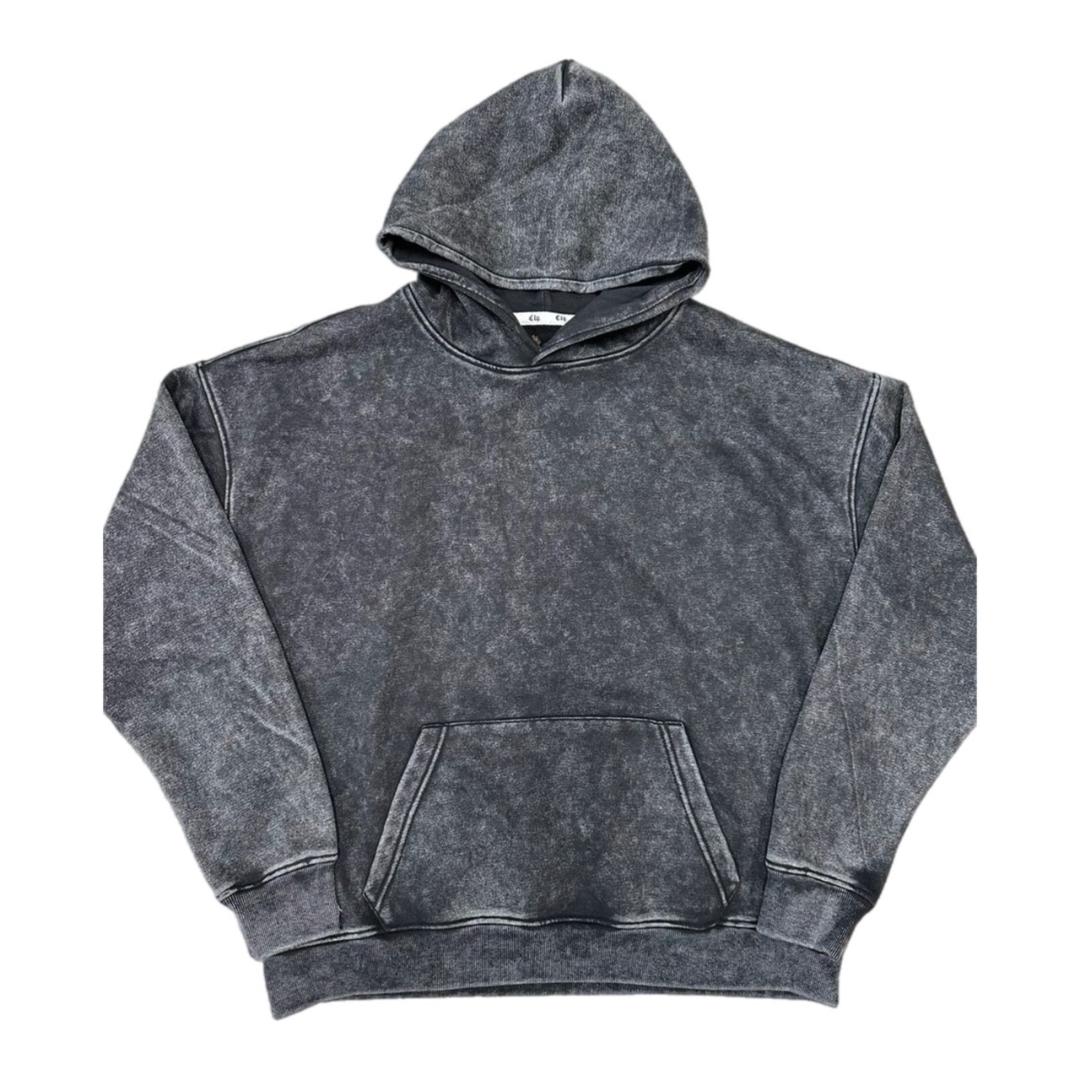 MENS CLIQUE WASHED HOODIE (BLACK)