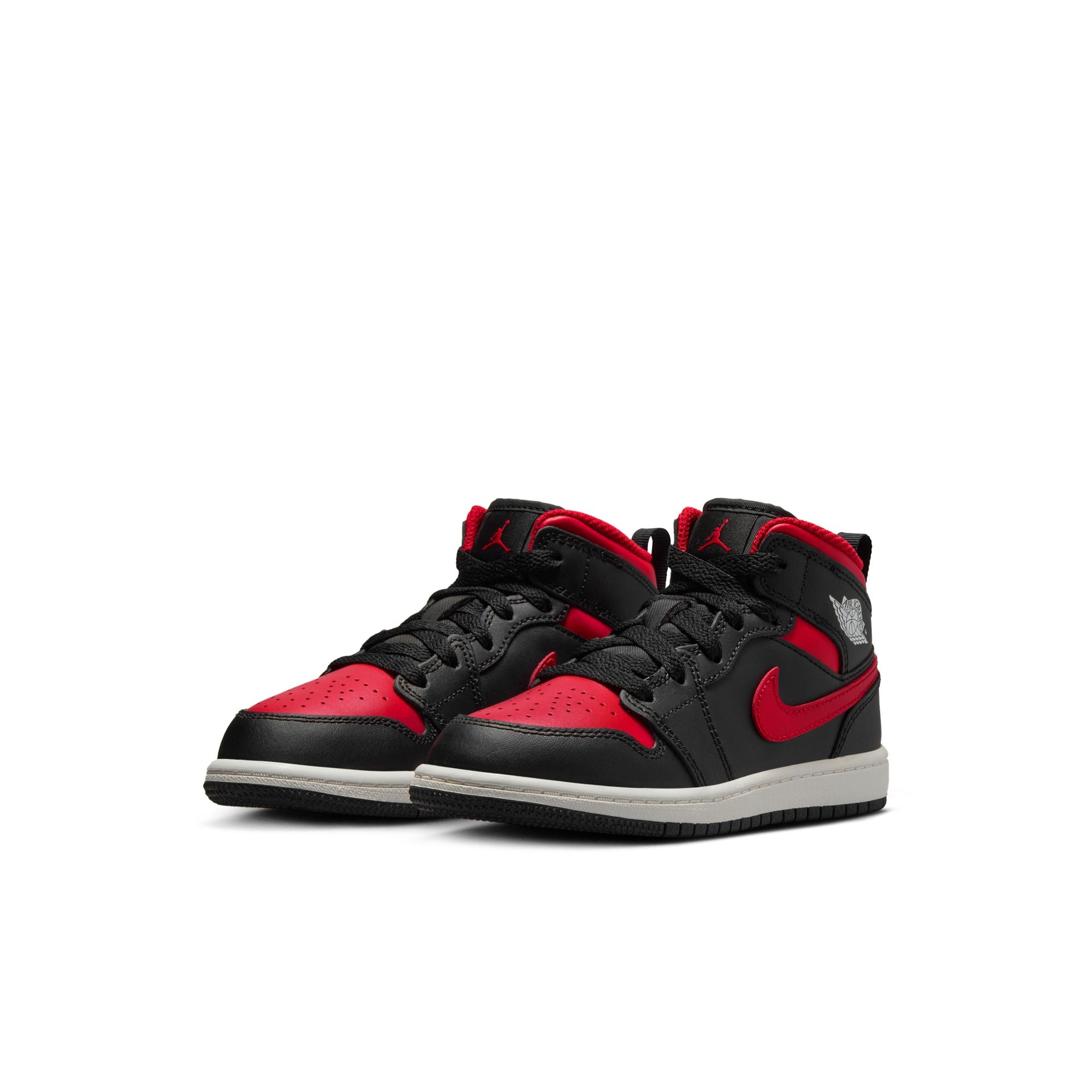 KIDS JORDAN 1 MID PS (BLACK/VARSITY RED/SUMMIT WHITE)