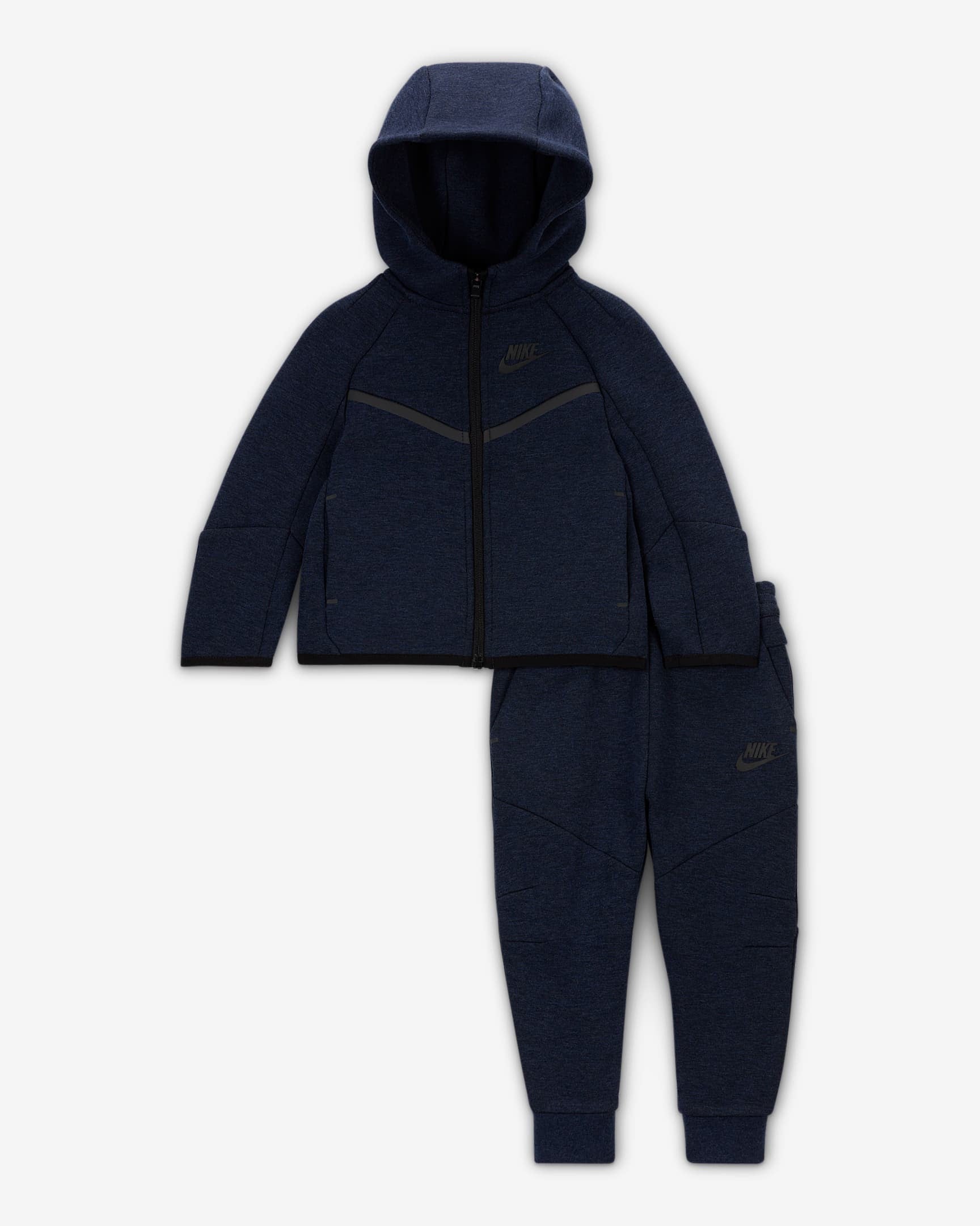 BABY NIKE TECH FLEECE 2-PIECE FULL-ZIP SET (OBSIDIAN HEATHER)