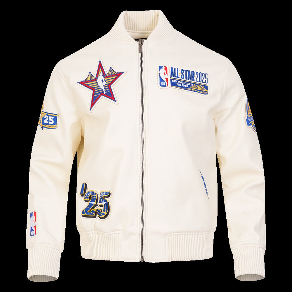 MENS NBA ALL STAR 2025 M LEATHER JACKET (EGGSHELL)