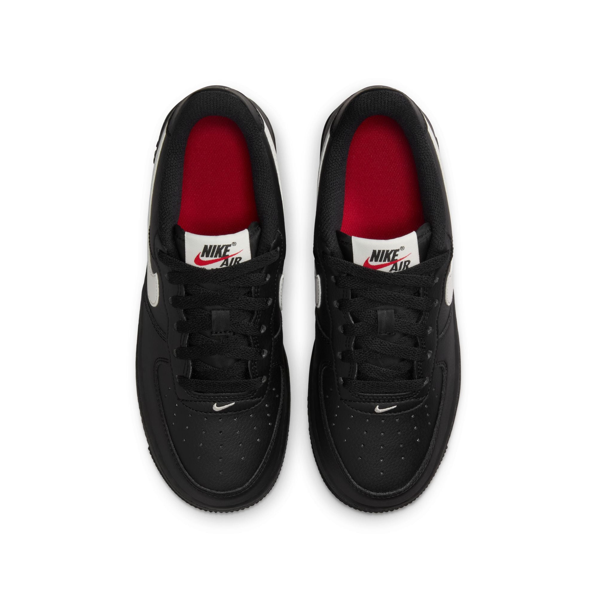 KIDS NIKE AIR FORCE 1 GS (BLACK/PHANTOM/UNIVERSITY RED)