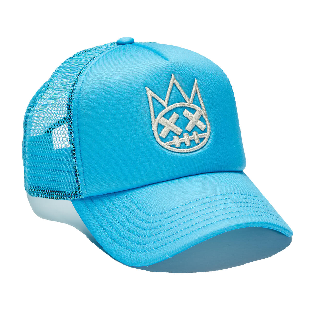 MENS CULT CLEAN LOGO MESH BACK TRUCKER CURVED VISOR (ELECTRIC BLUE)