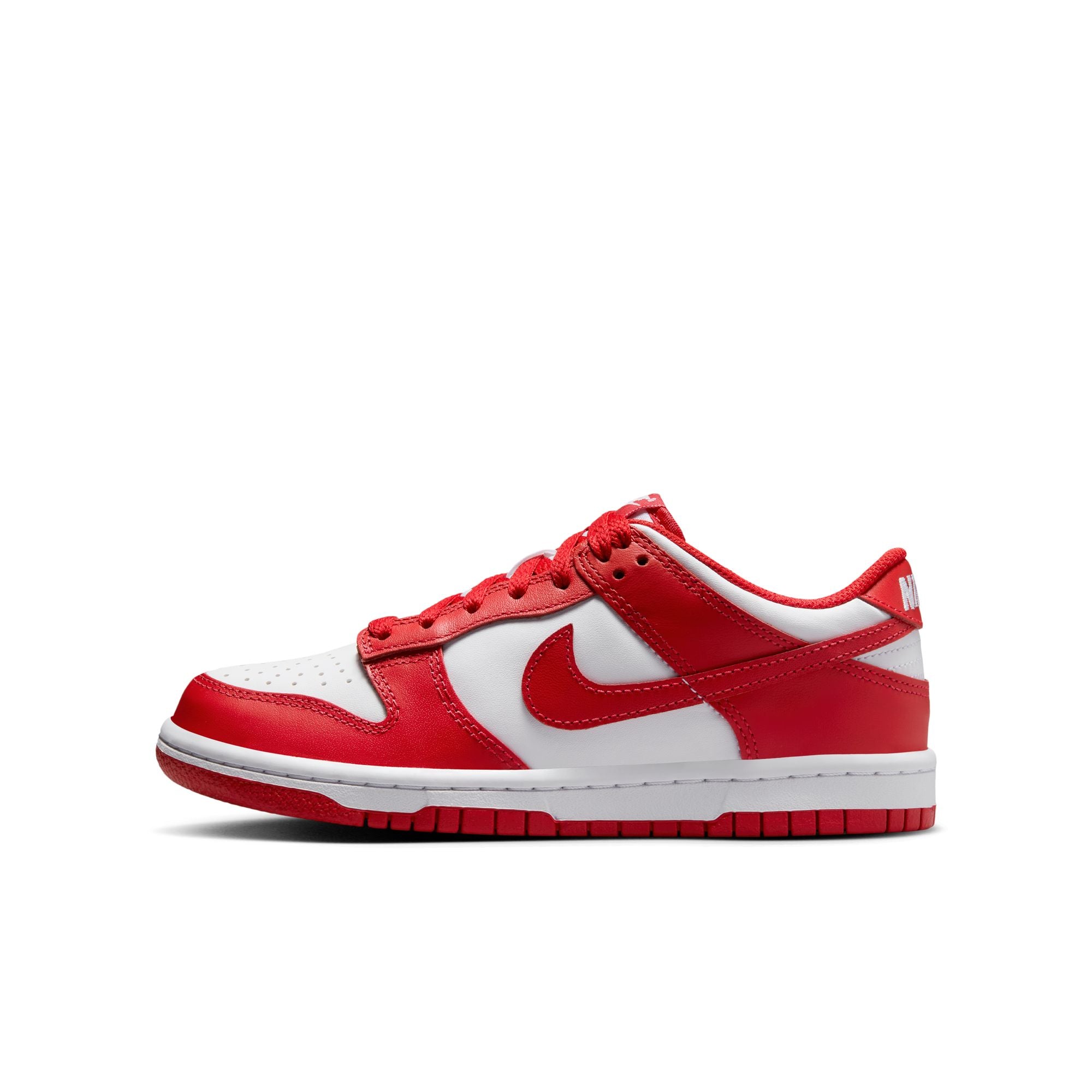 KIDS NIKE DUNK LOW GS (WHITE/UNIVERSITY RED)