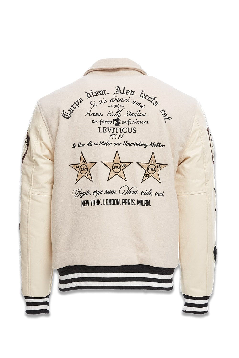 BIG MENS JORDAN CRAIG CARPE DIEM VARSITY JACKET (BONE)