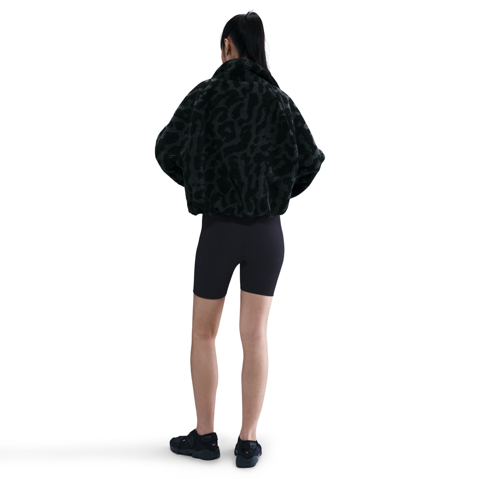 WOMENS NIKE STREET SHERPA JACKET (BLACK/SAIL)