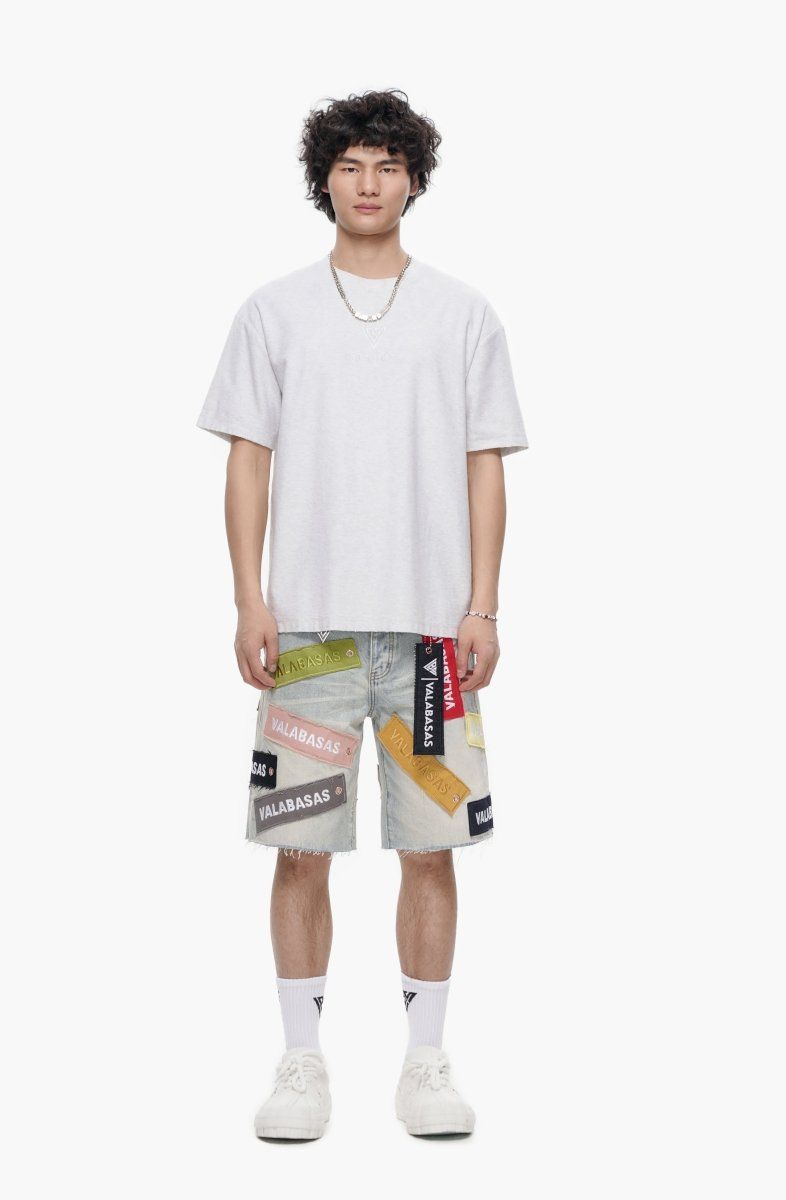 MENS VALABASAS "BANNER" DENIM SHORTS (LIGHT VINTAGE)