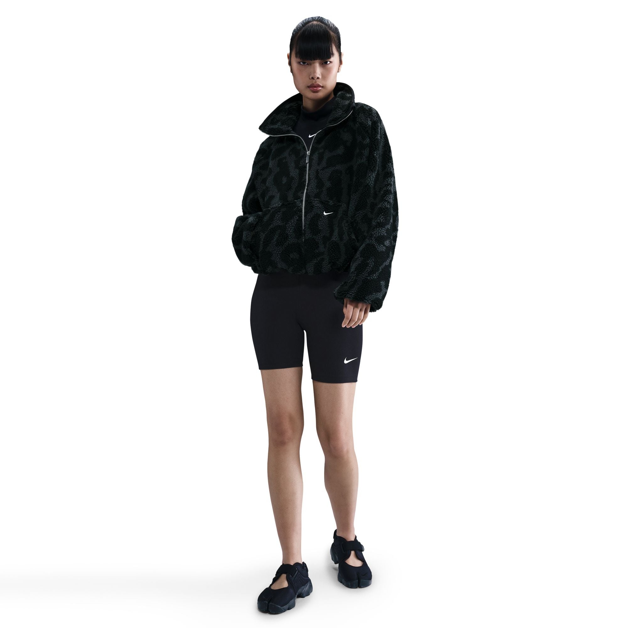 WOMENS NIKE STREET SHERPA JACKET (BLACK/SAIL)
