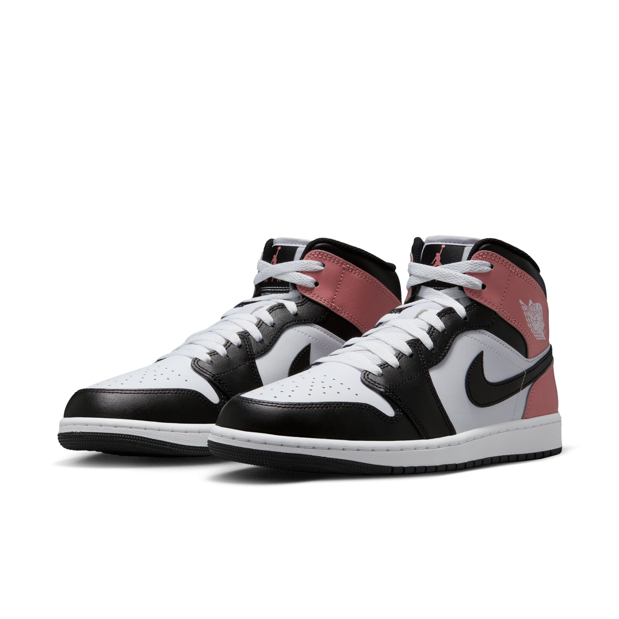 MENS AIR JORDAN 1 MID (WHITE/BLACK/RUST PINK)