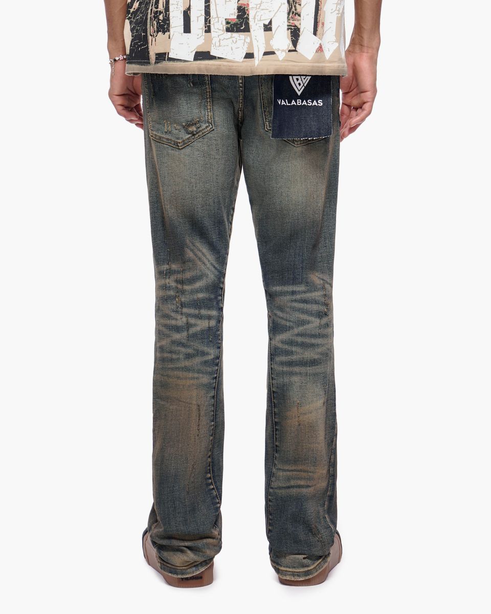 MENS VALABASAS OUTLAWED STACKED JEAN (VINTAGE BLUE)