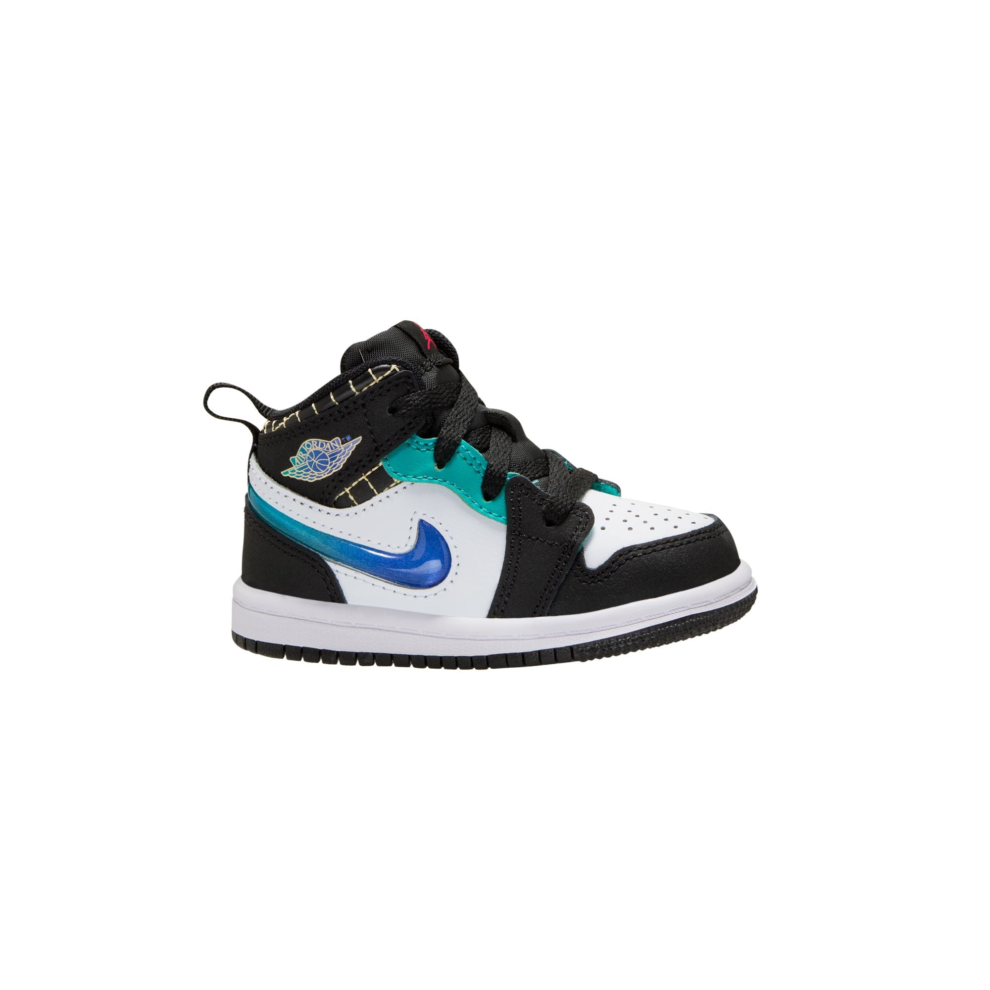 KIDS JORDAN 1 MID TD (BLACK/SIREN RED/WHITE/HYPER JADE)