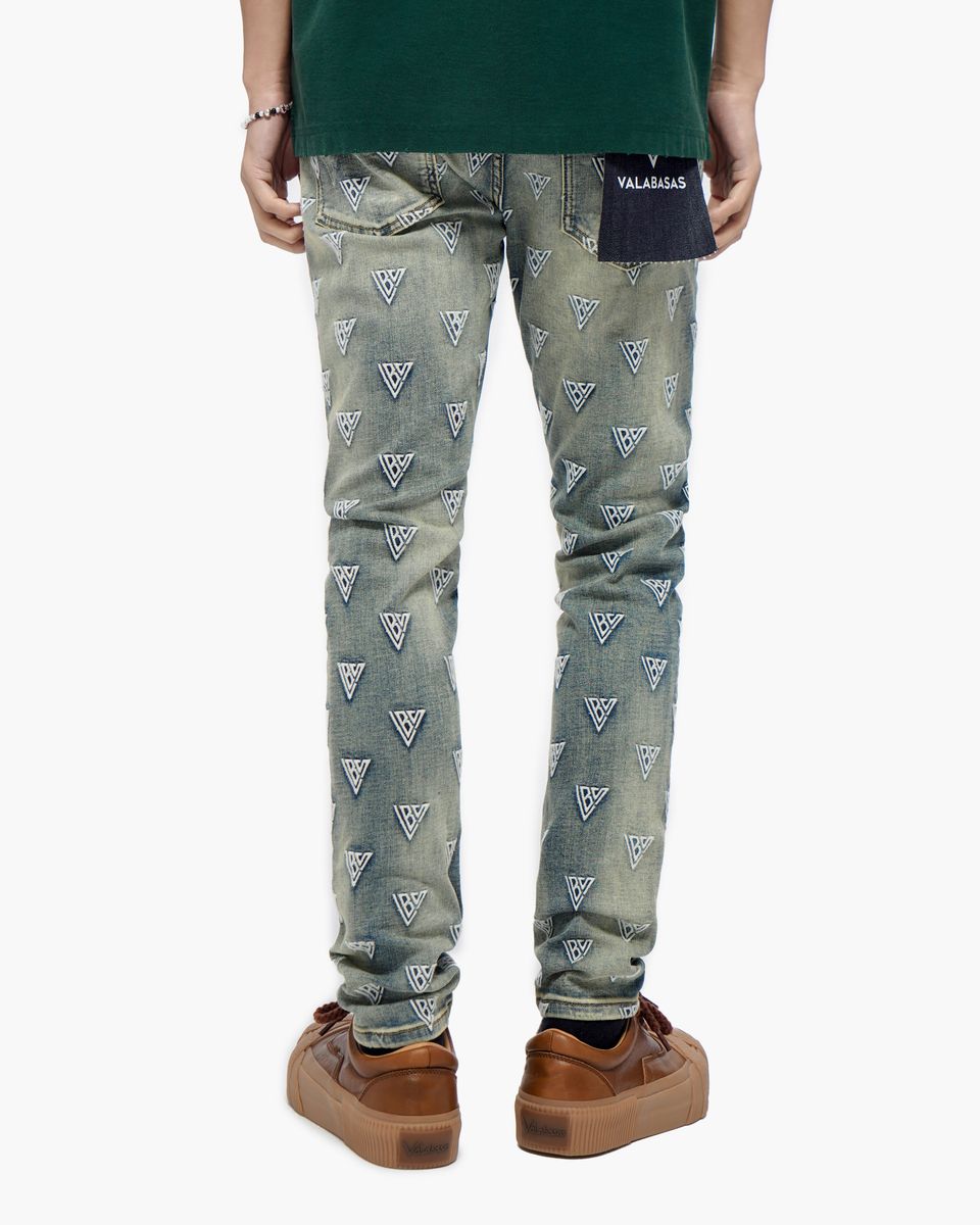 MENS VALABASAS CAELUNE SKINNY JEAN (VINTAGE BLUE)