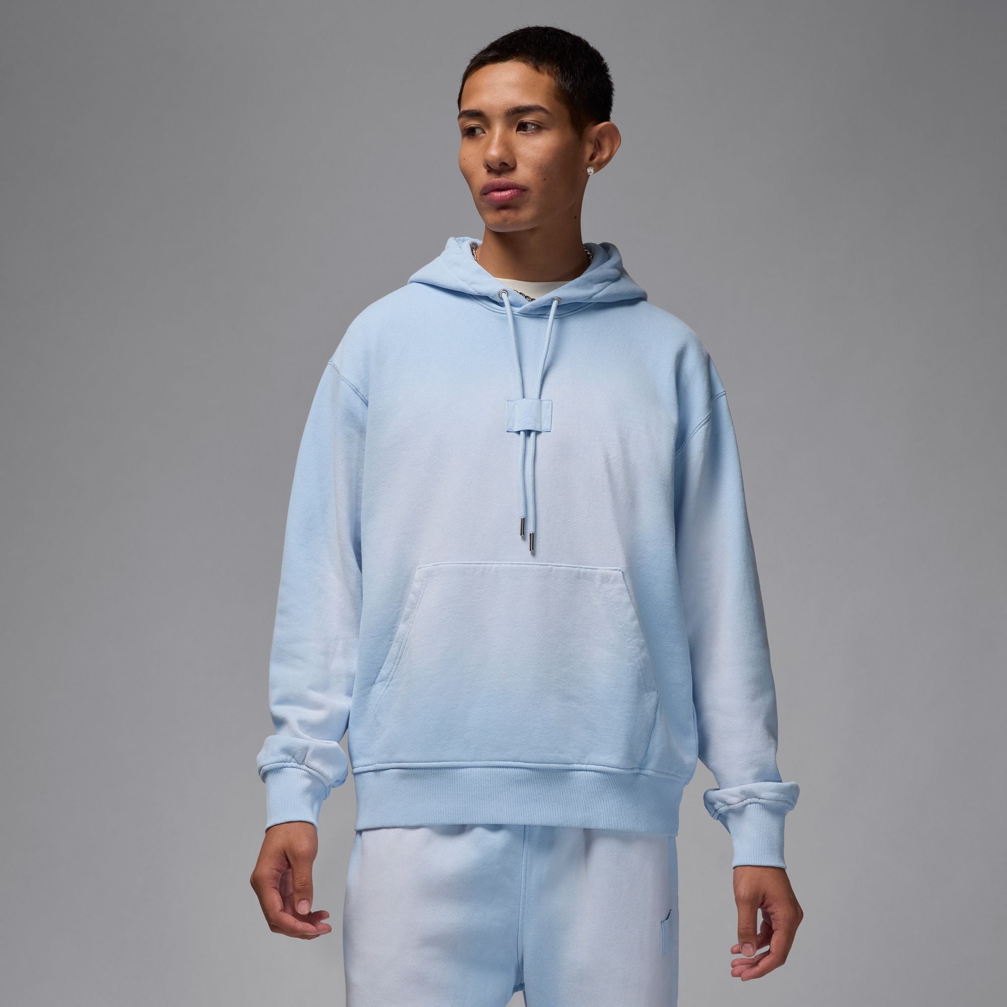 MENS JORDAN FLIGHT WASH FLEECE PULLOVER HOODIE (HYDROGEN BLUE)