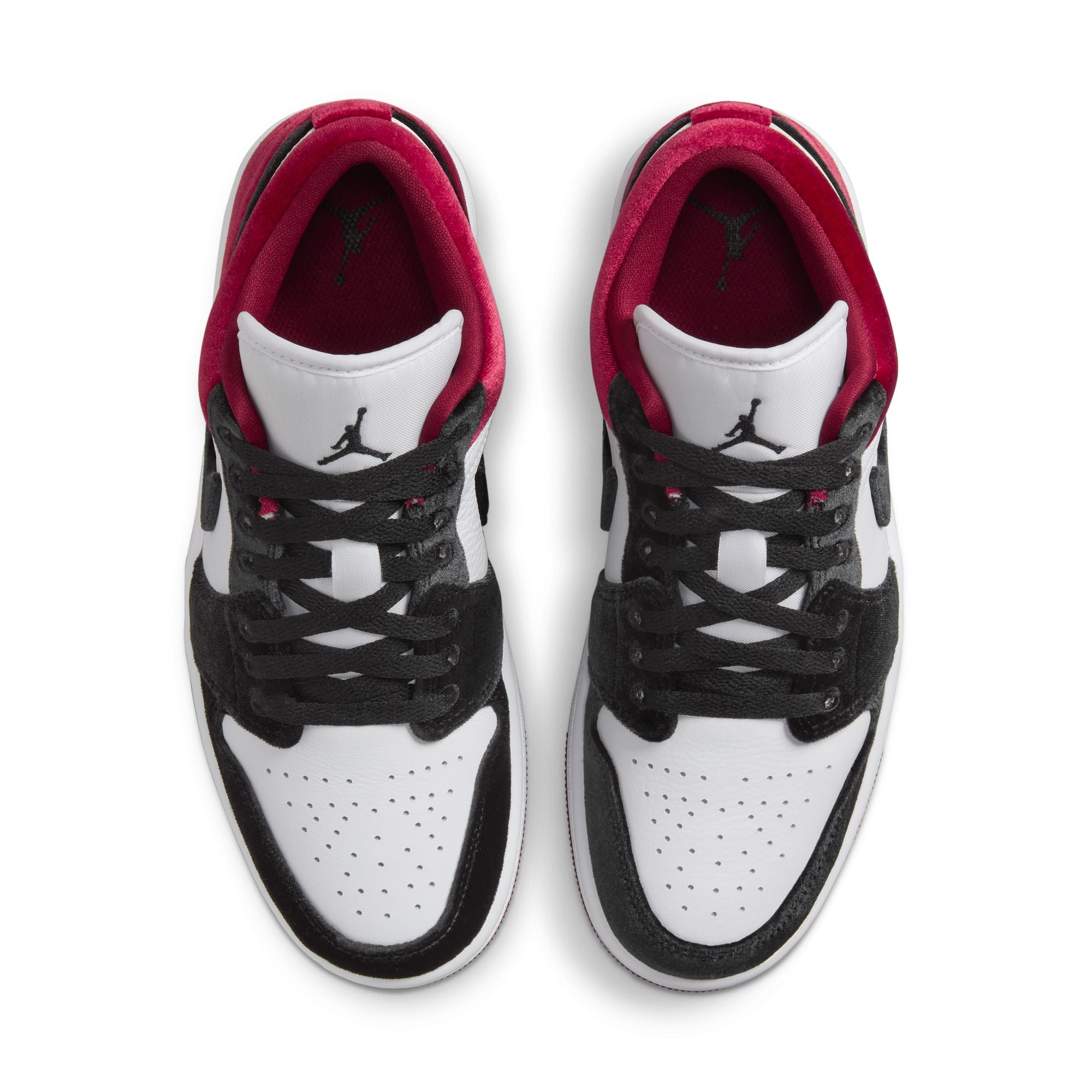 WOMENS AIR JORDAN 1 LOW SE (VELVET BLACK/GYM RED)