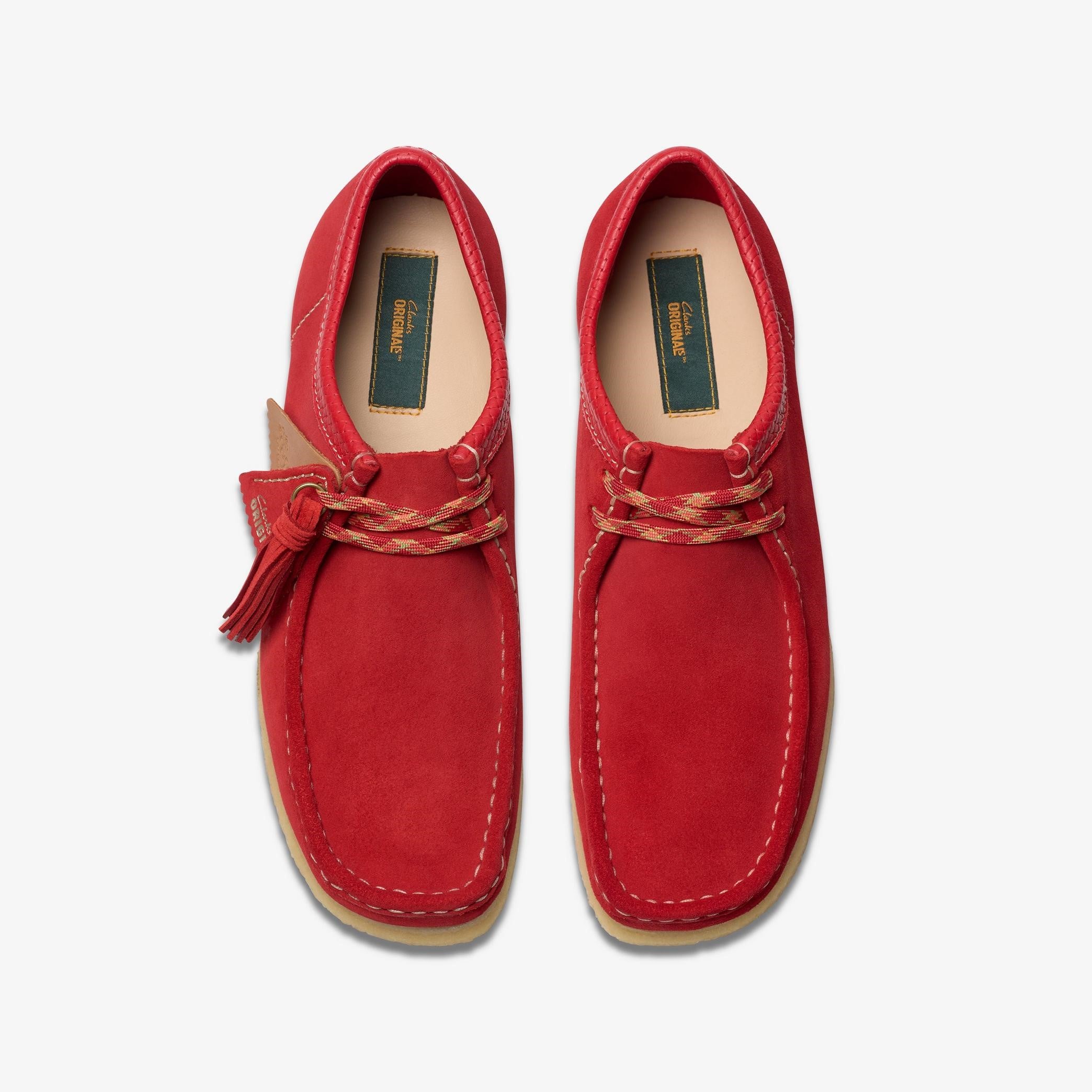 MENS CLARKS WALLABEE (RED SUEDE)