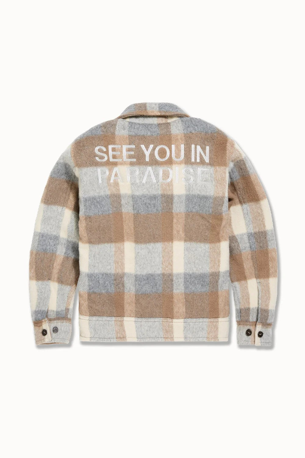 KIDS JORDAN CRAIG SYIP HOODED FLANNEL SHACKET (KHAKI)