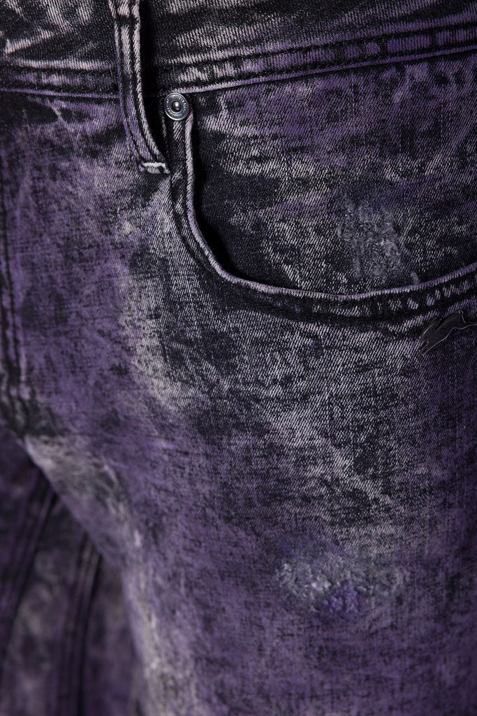 JAKARI | MENS JEAN WITH COATING AND STAIN (PLUM)