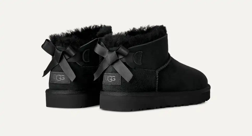 WOMENS UGG ULTRA MINI BAILEY BOW (BLACK)
