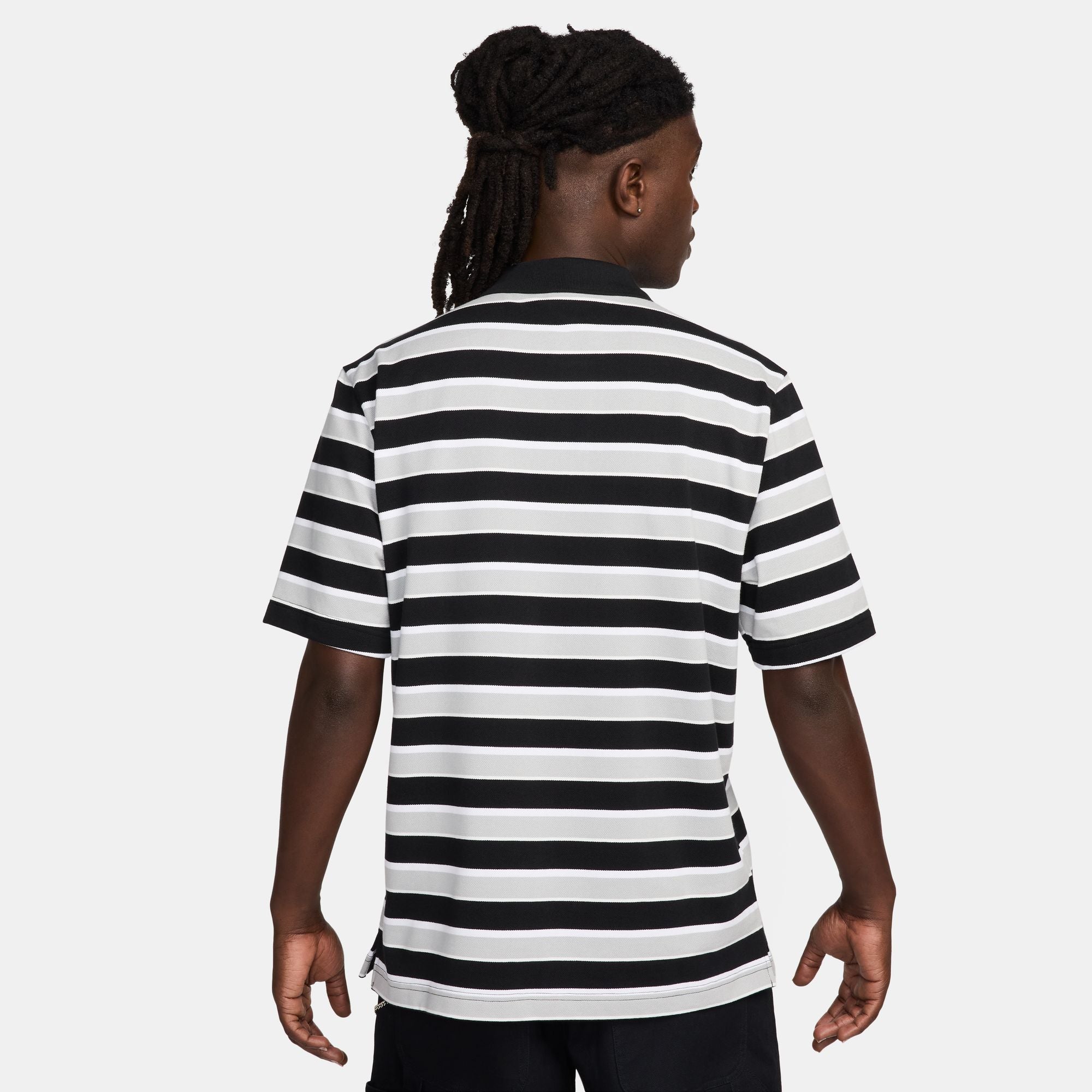 Men's Nike Club Striped Polo (Black)