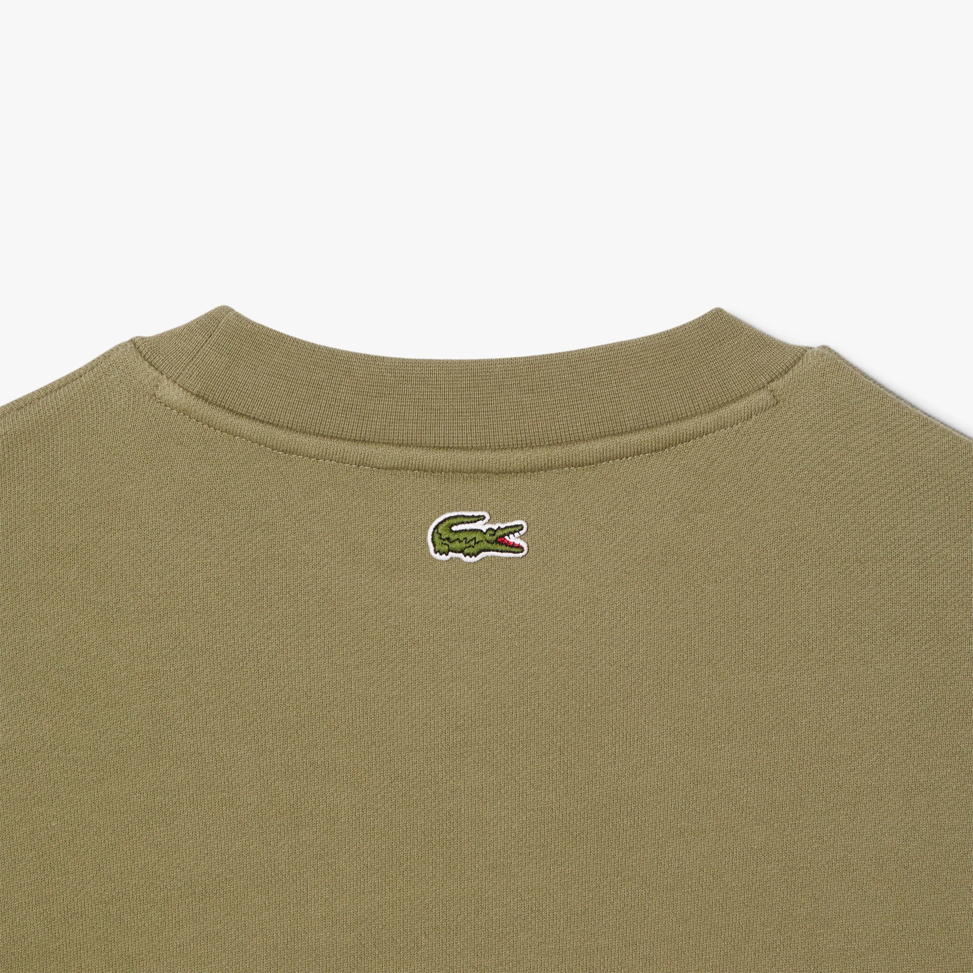 MENS LACOSTE LOOSE FIT FLEECE SWEATSHIRT (KHAKI GREEN)