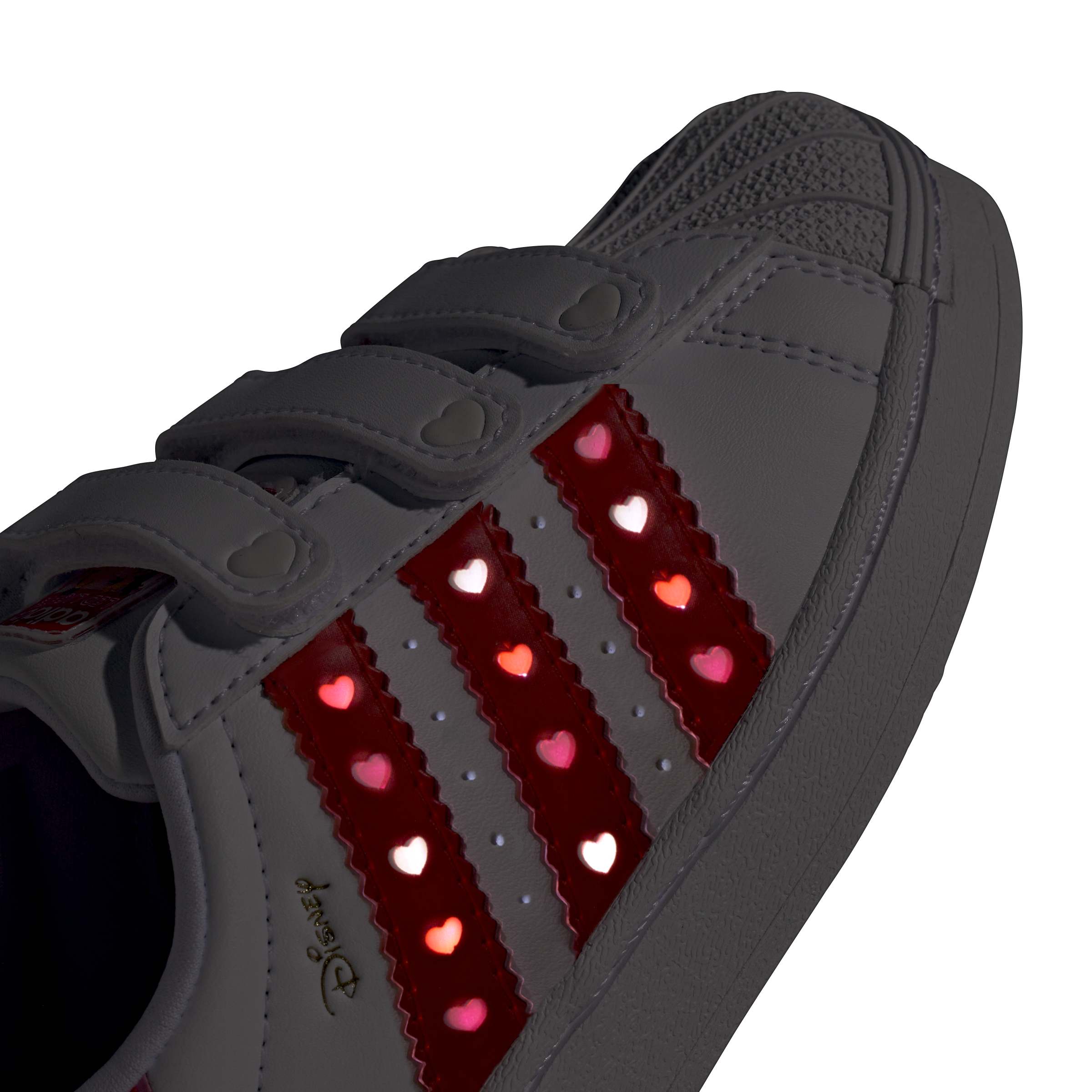KIDS ADIDAS DISNEY SUPERSTAR LED LIGHTS COMFORT CLOSURE (CORE BLACK / BRIGHT RED / CLOUD WHITE)